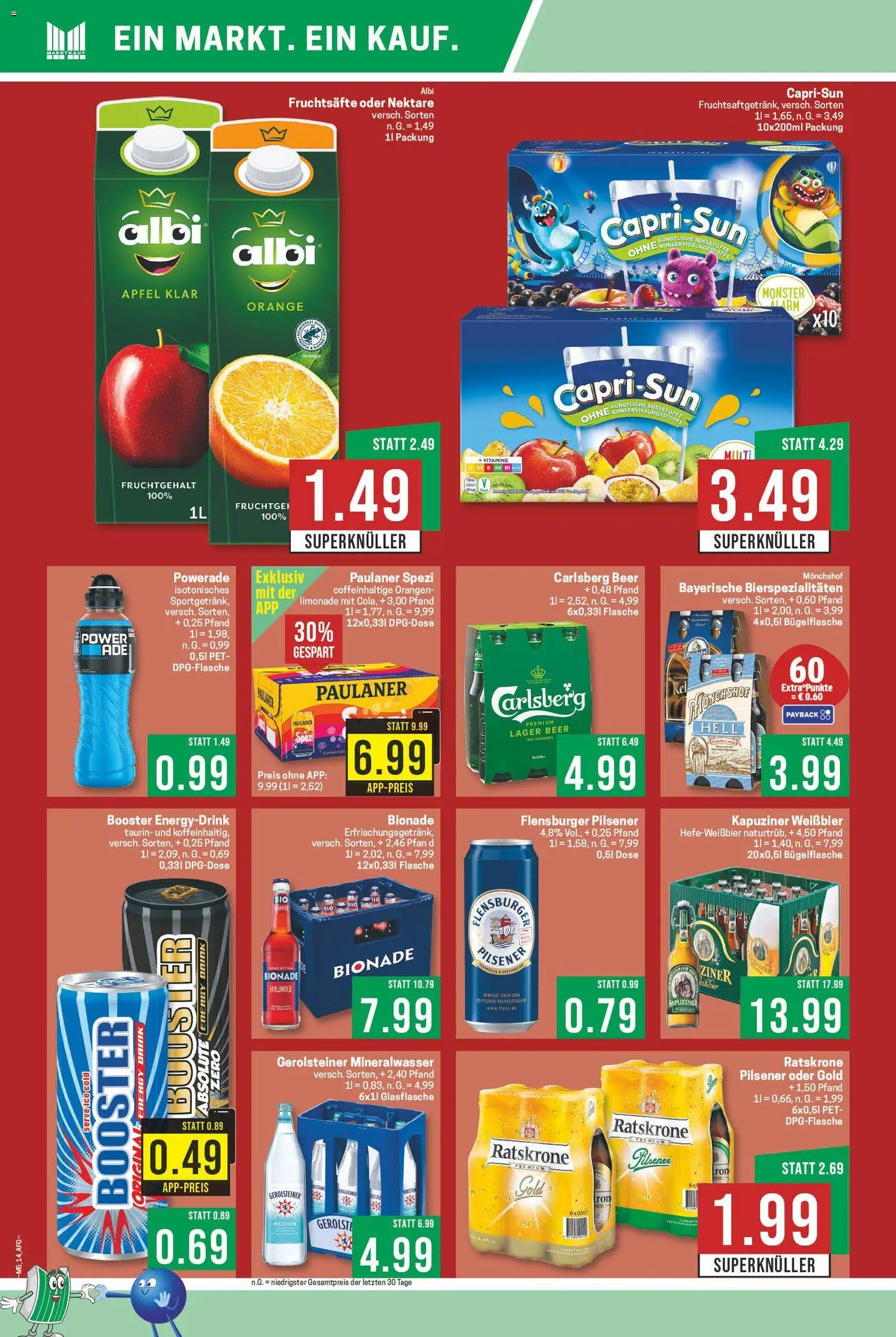 Marktkauf Prospekt 	 – gültig ab 26.01.2026 | Seite: 14 | Produkte: Carlsberg, Bionade, Mineralwasser, Paulaner