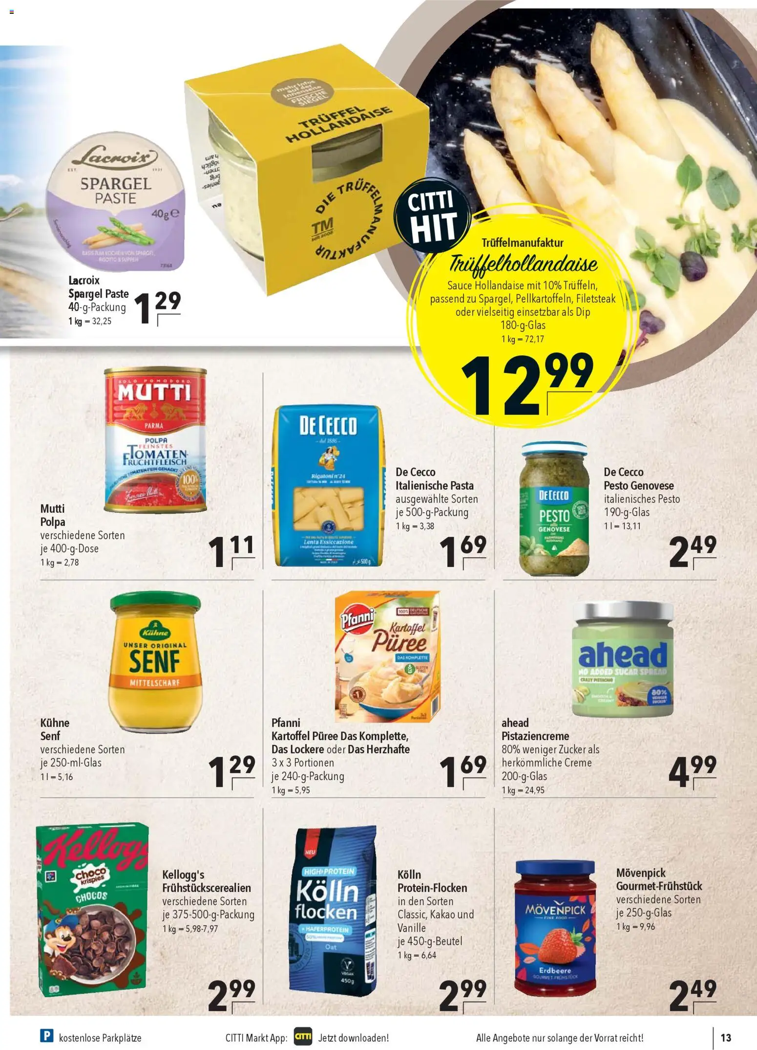 CITTI Markt Prospekt 	 – gültig ab 15.04.2026 | Seite: 13 | Produkte: Spargel, Creme, Zucker, Flocken