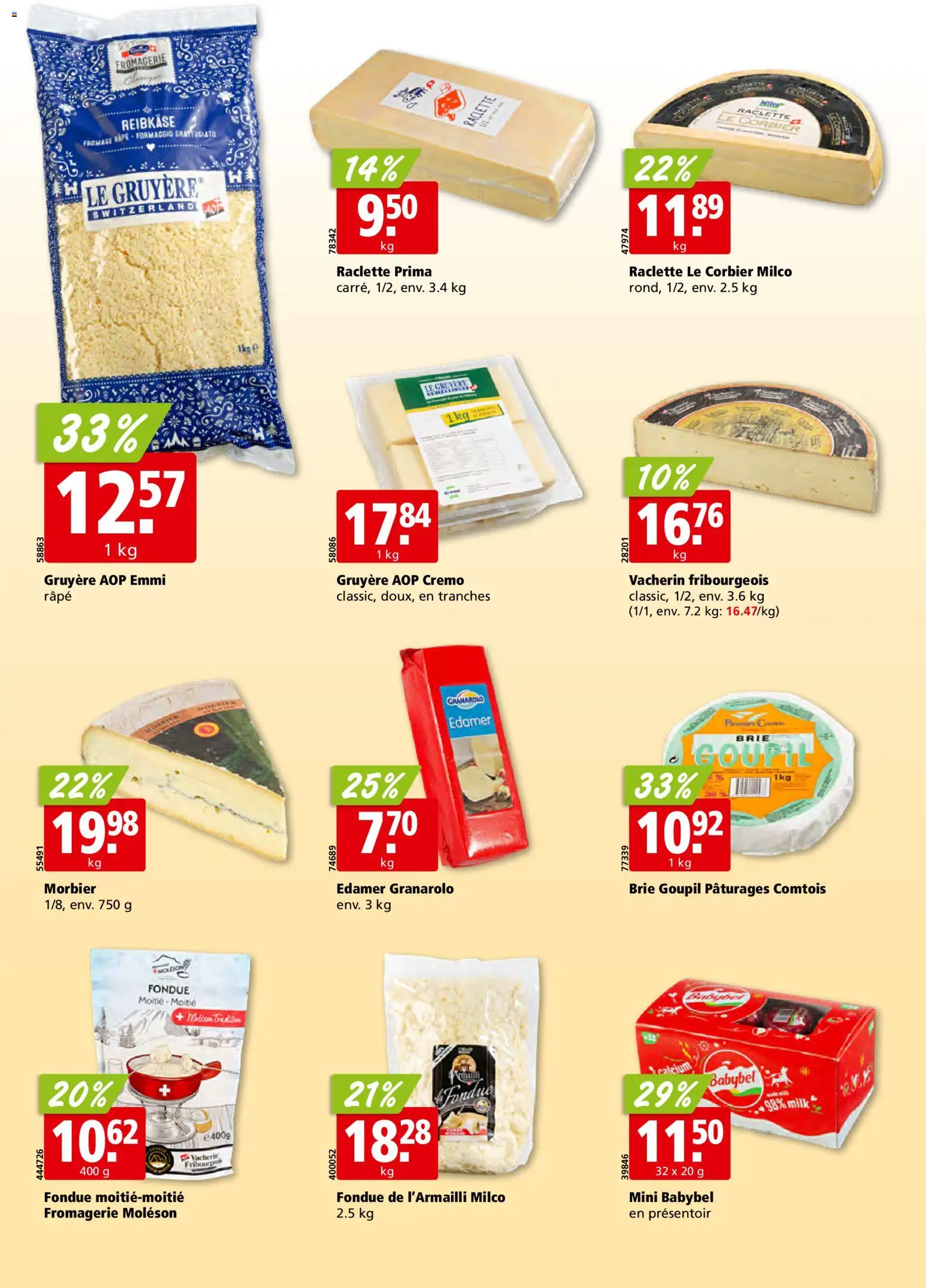 Aligro Aktionen Chavannes, Matran, Genève, Sion – gültig ab 17.11.2025 | Seite: 16 | Produkte: Edamer, Raclette, Fondue