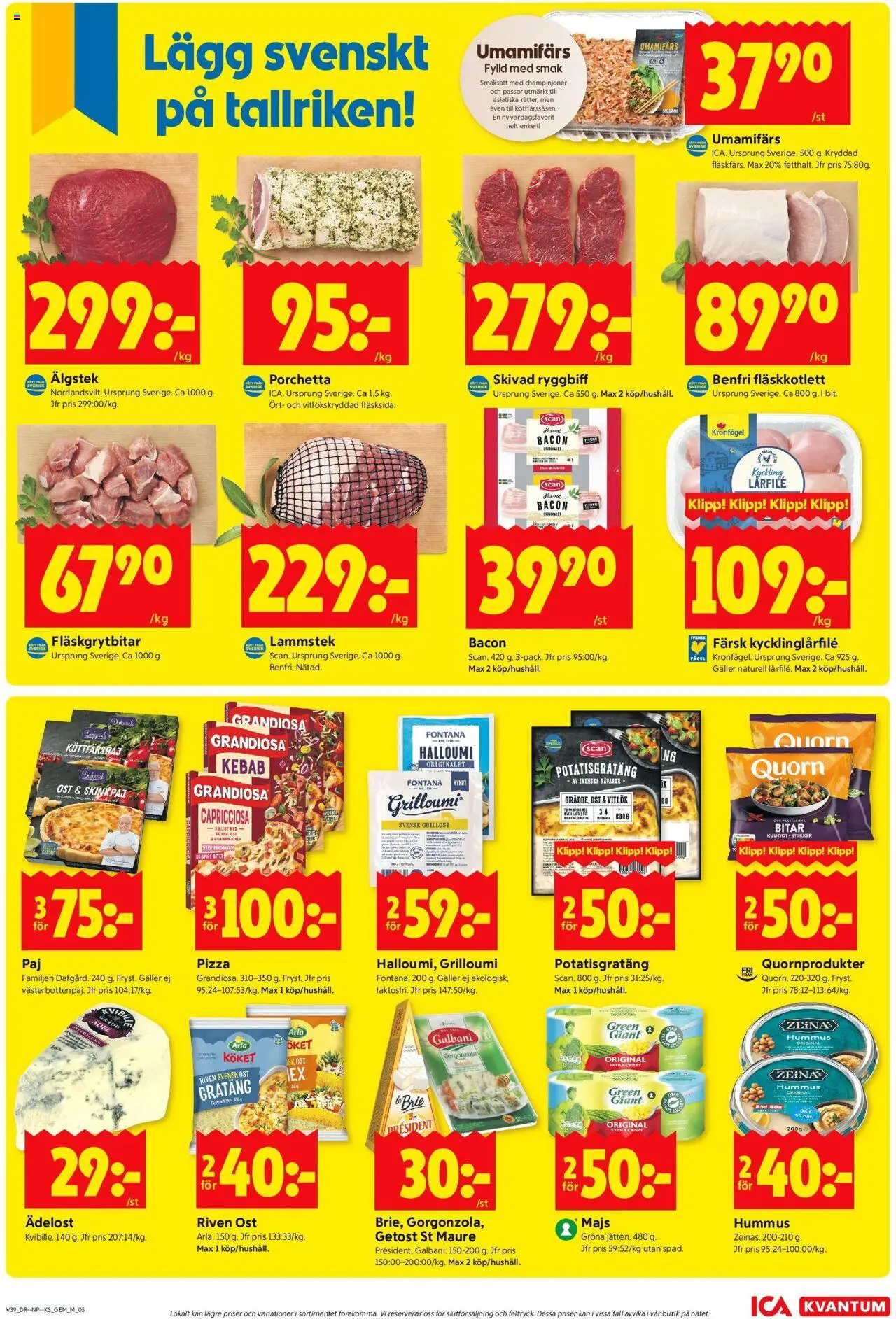 ICA Kvantum reklamblad aktuell från 22.09.2025 | Sida: 5 | Produkter: Grillost, Galler, Halloumi, Ost