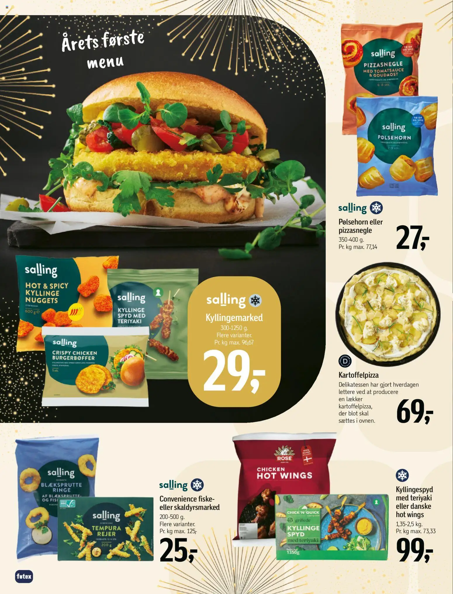Føtex tilbudsavis – gyldig fra 27.12.2025 | Side: 16 | Produkter: Pølsehorn, Nuggets, Rejer