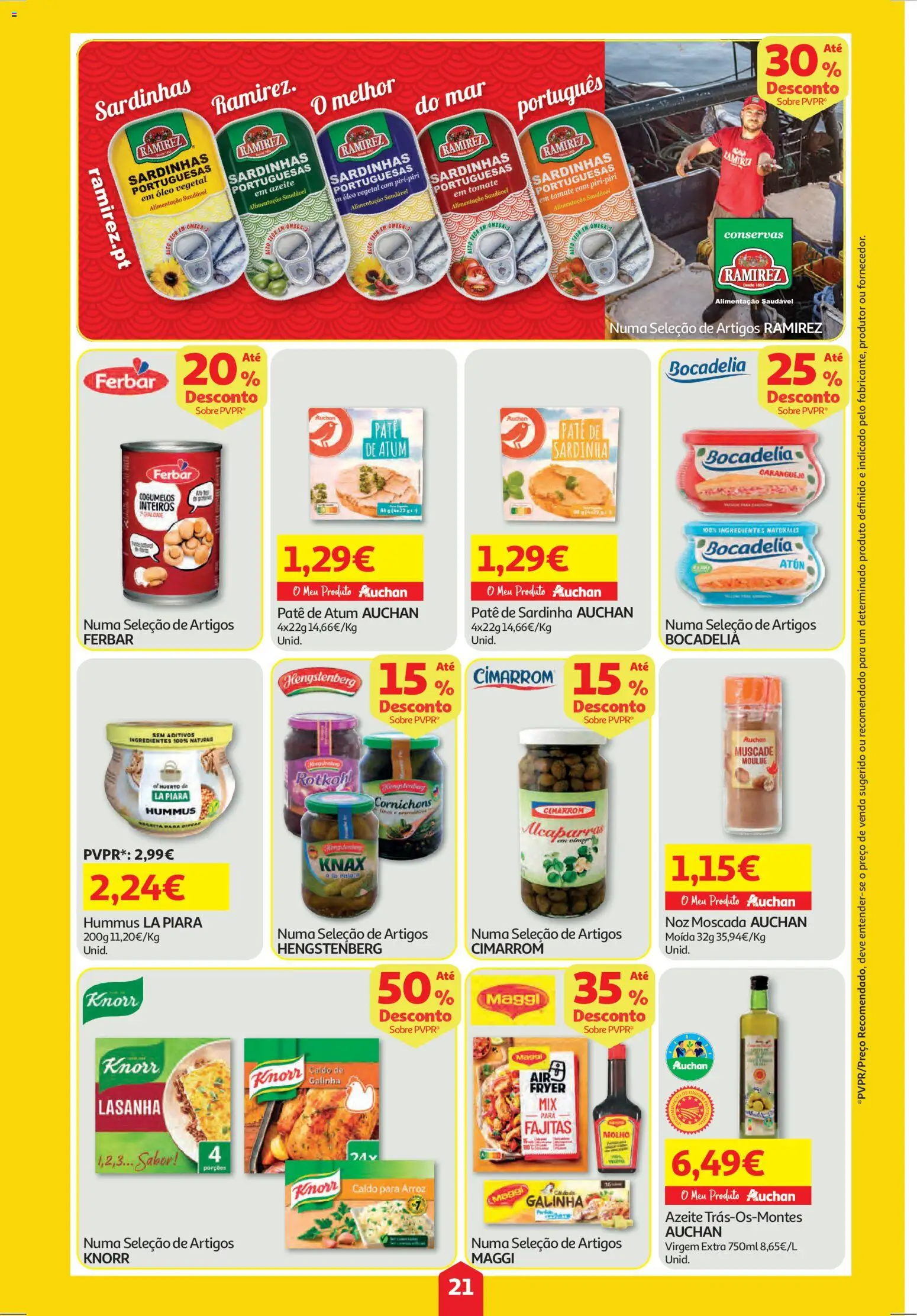 Auchan folheto │ válido de 30.10.2025 | Página: 21 | Produtos: Atum, Caranguejo, Arroz, Cogumelos
