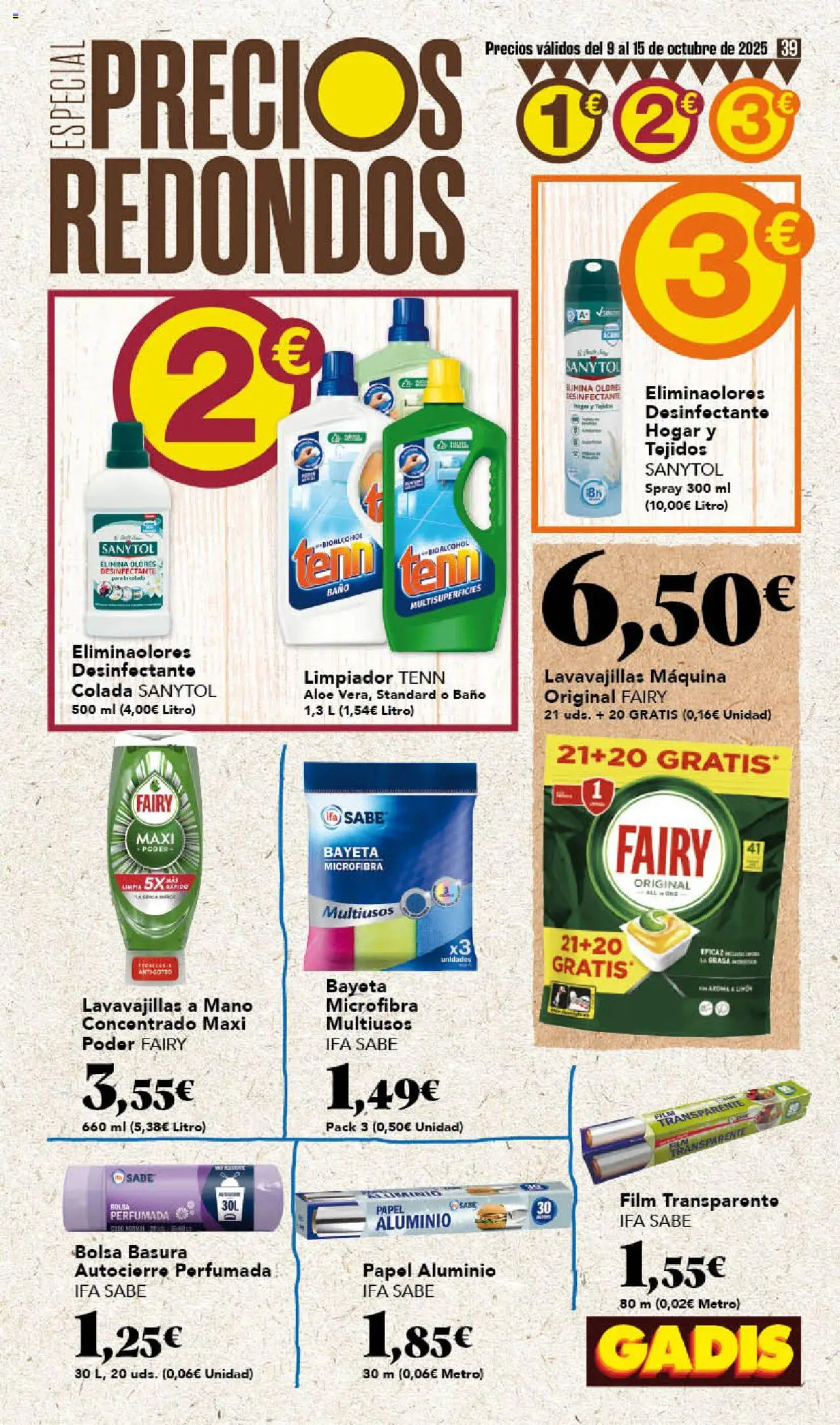 Gadis folleto │ válido desde el 09.10.2025 | Página: 39 | Productos: Bolsa, Lavavajillas, Baño