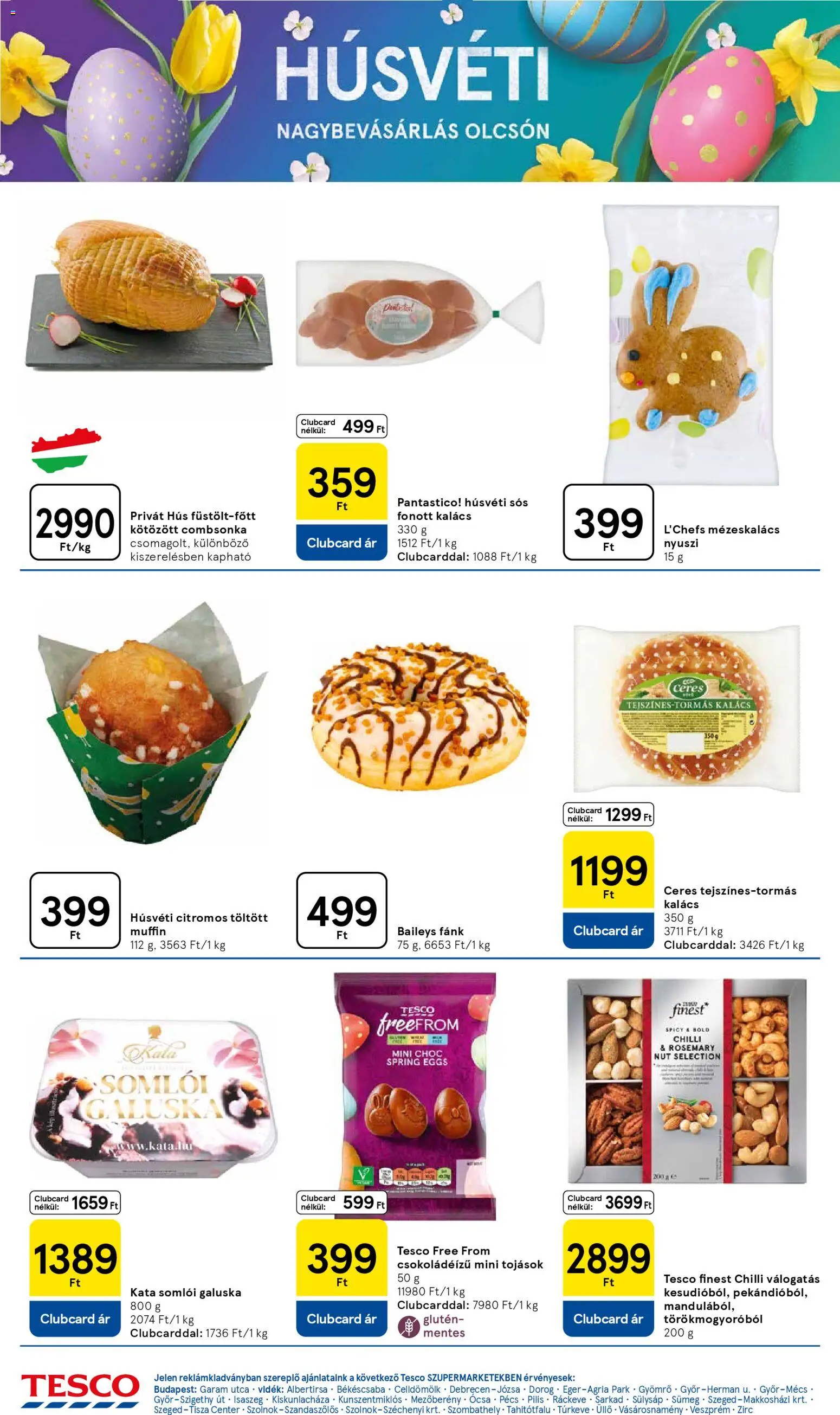 Tesco akciós ujság - amely érvényes a következő dátumtól: 26.03.2026 | Oldal: 4 | Termékek: Hús, Muffin, Mézeskalács, Combsonka