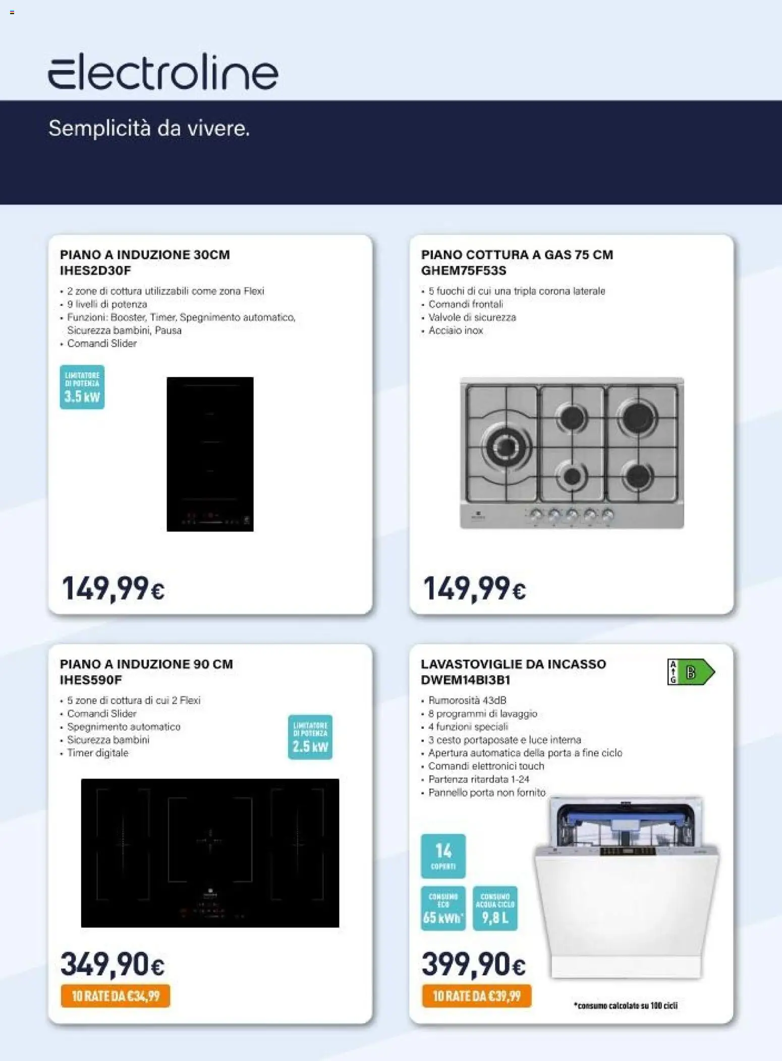 Volantino Unieuro del 27.10.2025 | Pagina: 18 | Prodotti: Lavastoviglie da incasso, Acqua, Lavastoviglie, Portaposate