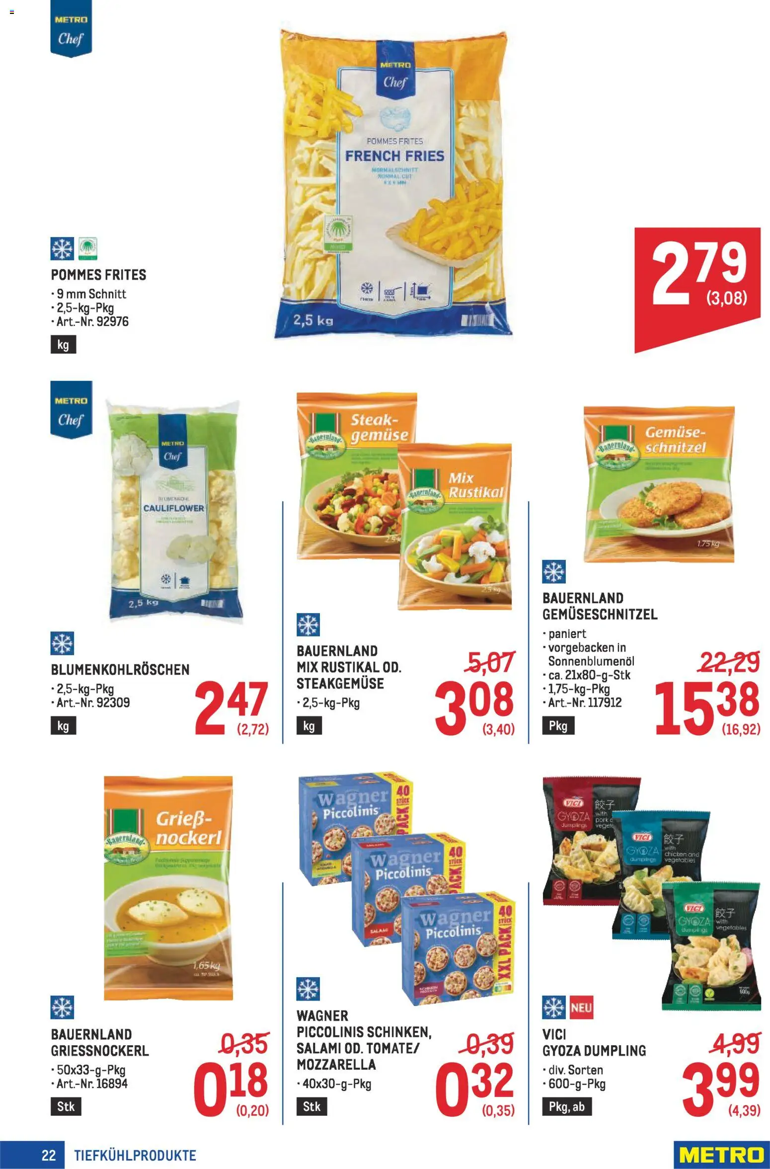 Metro Profi gültig ab 08.01.2026 | Seite: 22 | Produkte: Gemüse, Matériel de rangement Fitness, Salami