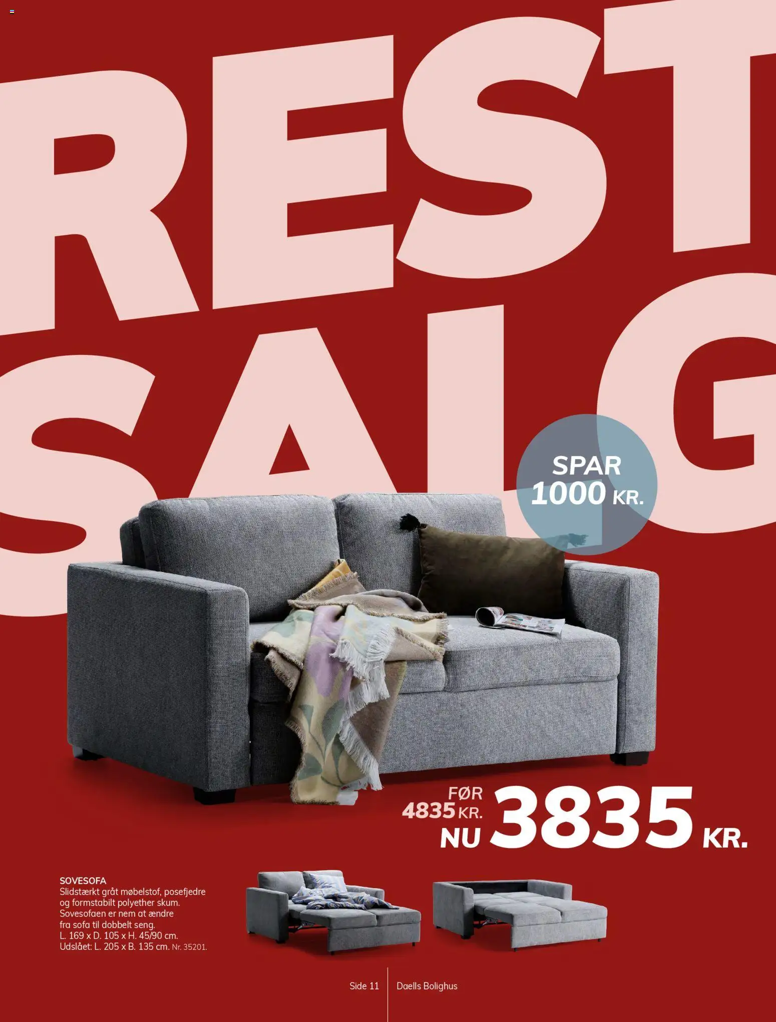 Daells Bolighus tilbudsavis – gyldig fra 26.12.2025 | Side: 11 | Produkter: Sofa