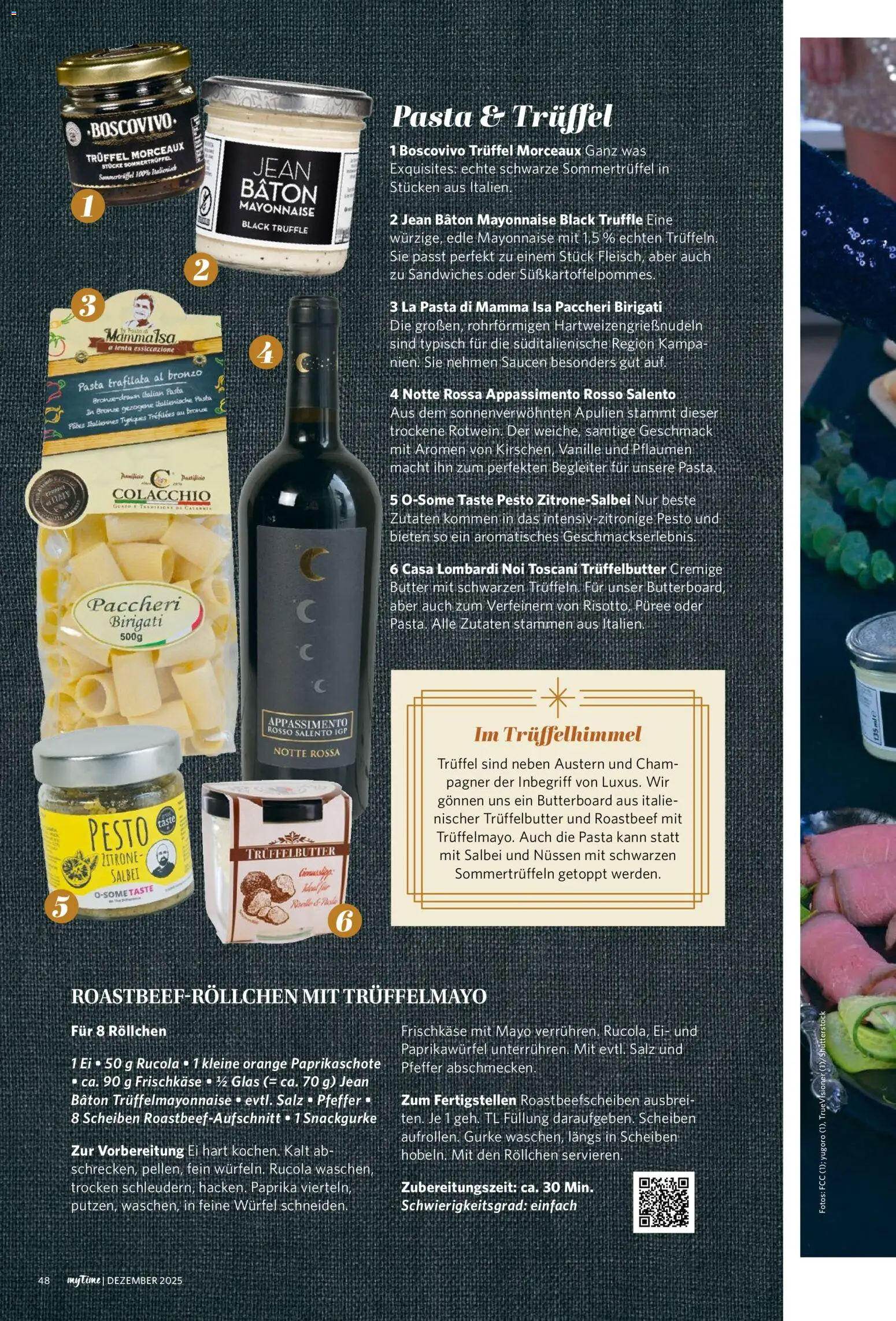 Famila Nordwest  myTime Dezember 2025 – gültig ab 01.12.2025 | Seite: 48 | Produkte: Roastbeef, Salz, Pasta, Frischkase