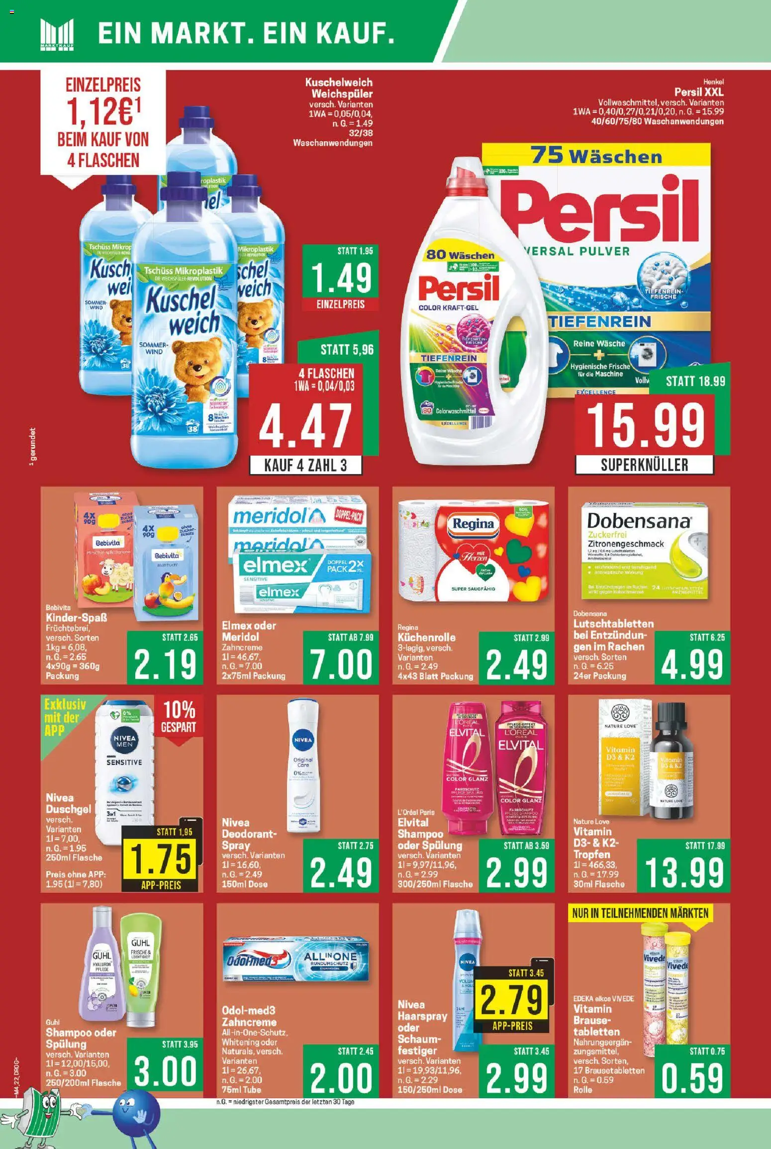 Marktkauf Prospekt 	 – gültig ab 19.01.2026 | Seite: 22 | Produkte: Kuschelweich, Spülung, Haarspray, Küchenrolle