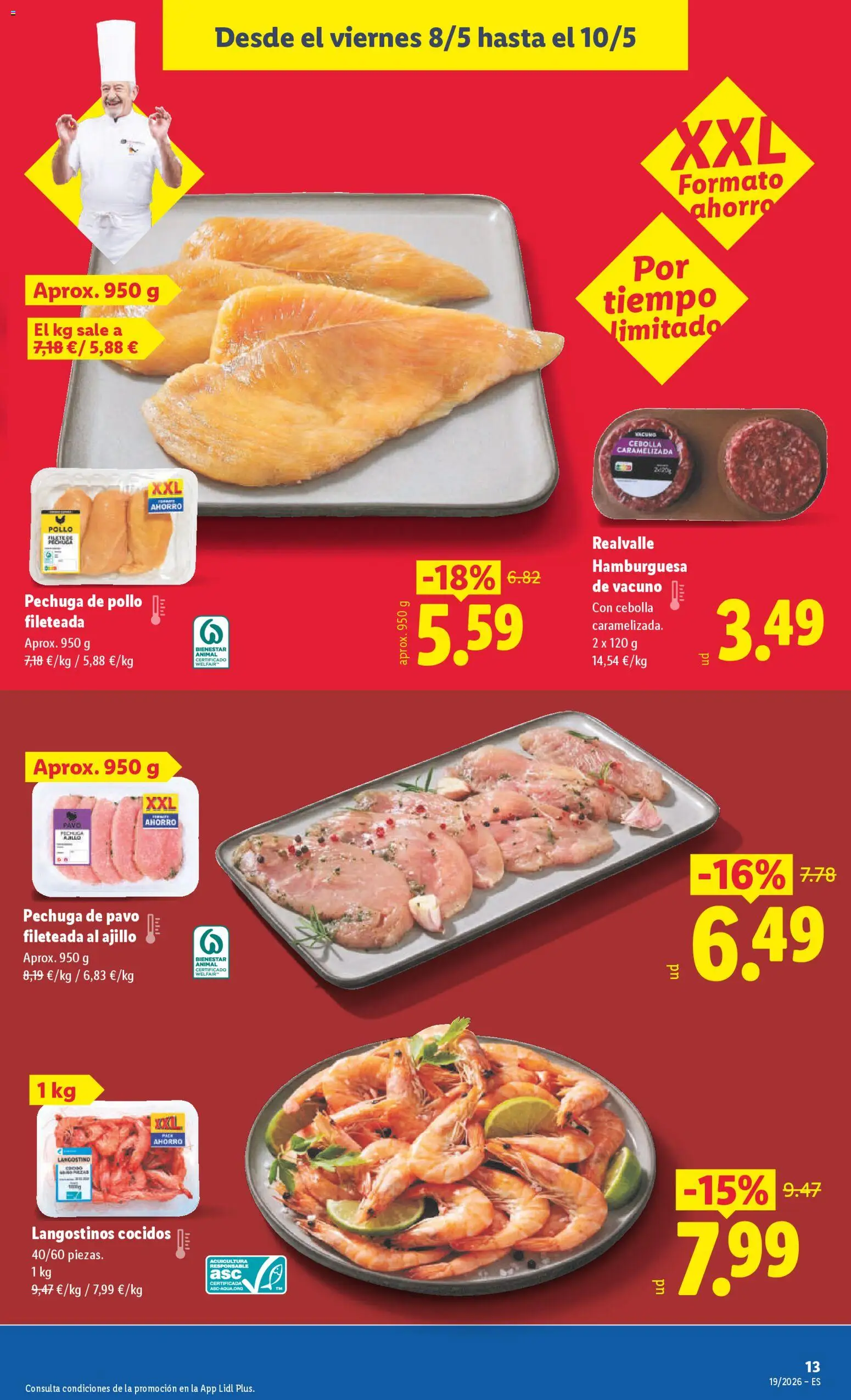 Lidl folleto │ válido desde el 04.05.2026 | Página: 27 | Productos: Pechuga de pollo fileteada, Παγωμένο τσάι, Σοκολατούχο γάλα, Langostino