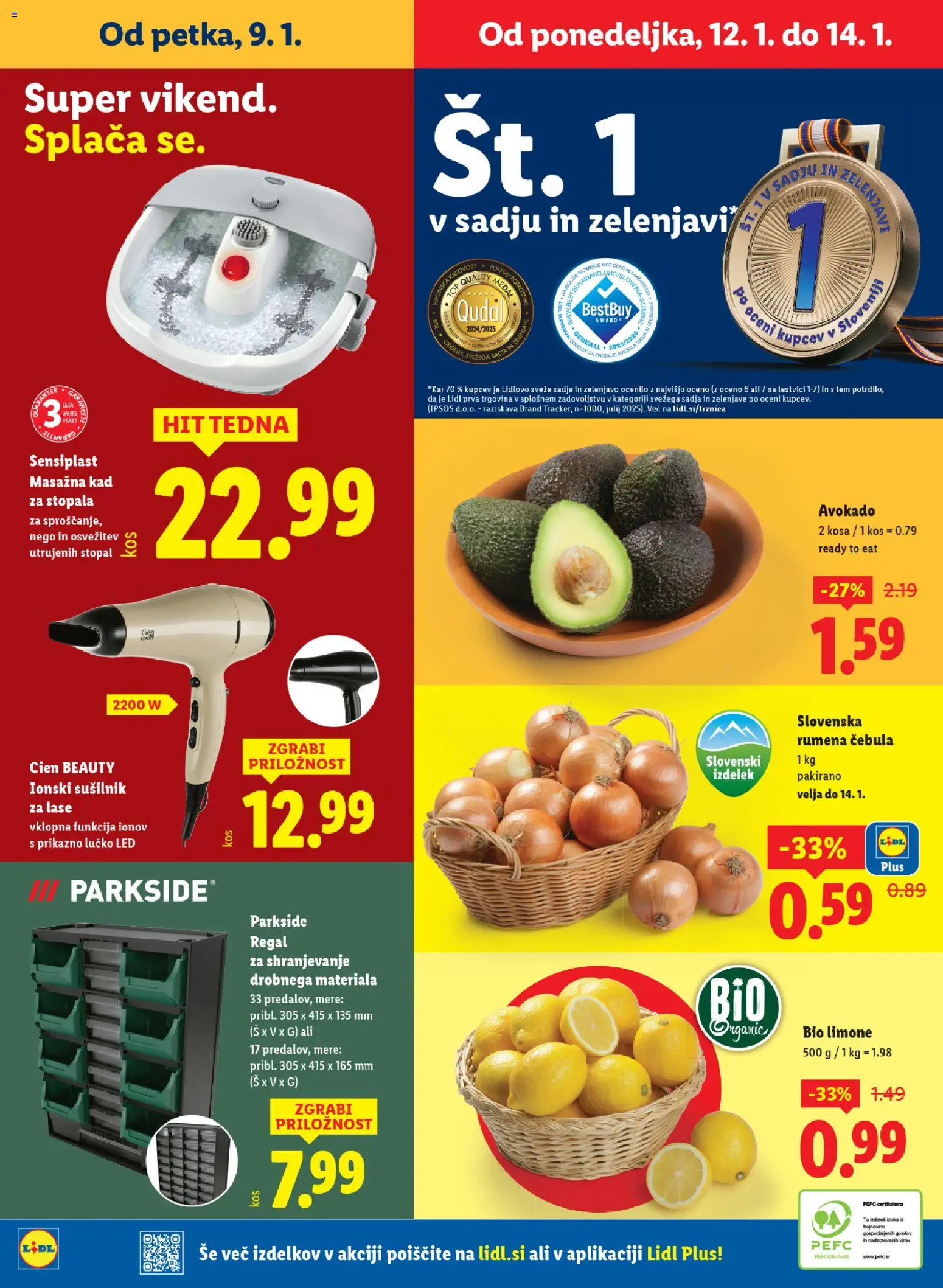 Novi Lidl katalog ponudbe – veljaven od 08.01.2026 | Stran: 44 | Izdelki: Kos, Avokado, Cebula, Sadje