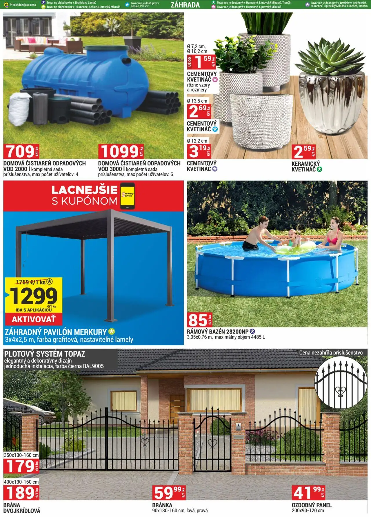 Merkury Market leták │ platný od 01.08.2025 | Strana: 58 | Produkty: Lamely, Kvetináč, Bazén