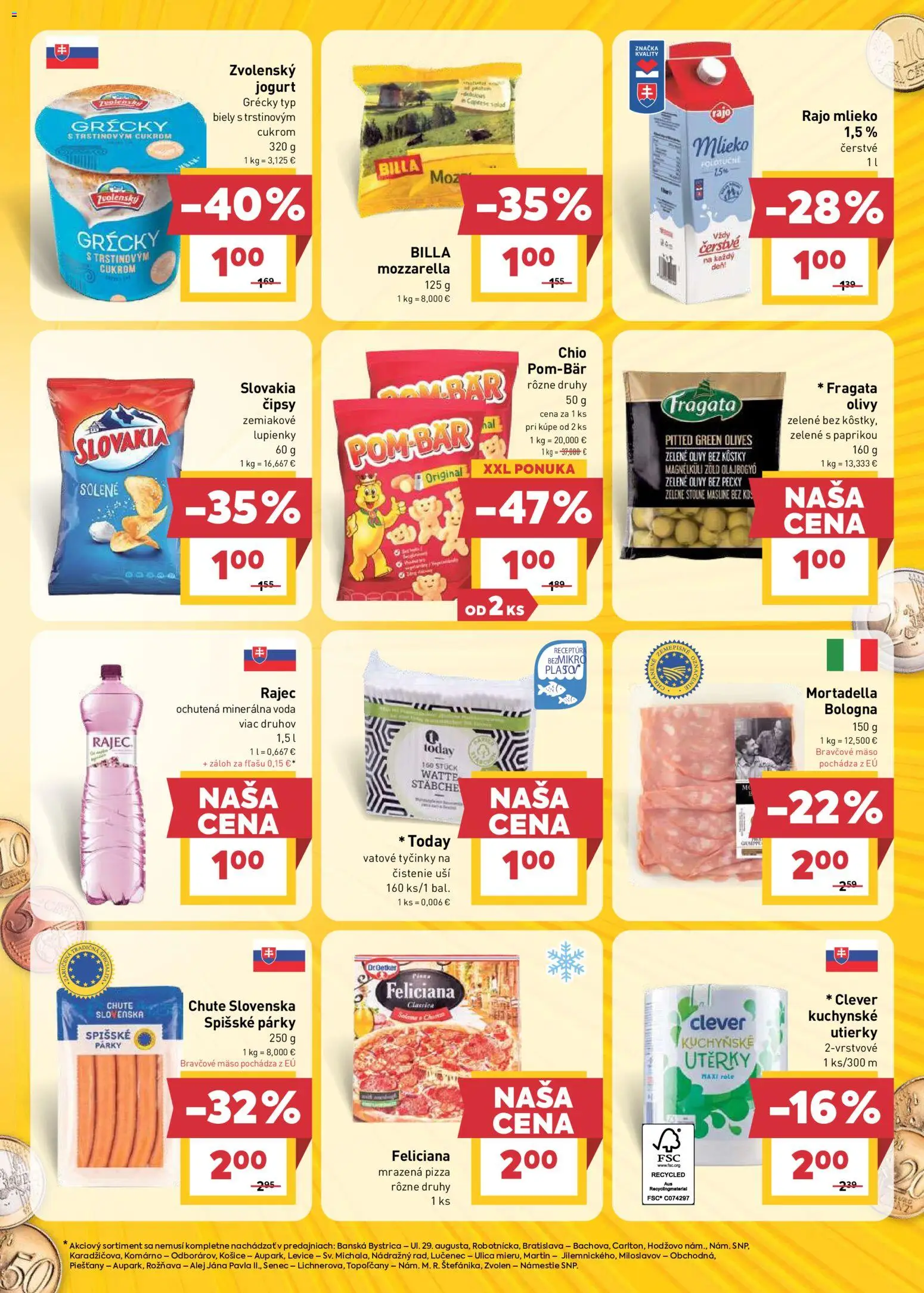 Nové Billa akcie – leták je platný od 15.04.2026 | Strana: 13 | Produkty: Jogurt, Mozzarella, Bravčové mäso, Minerálna voda