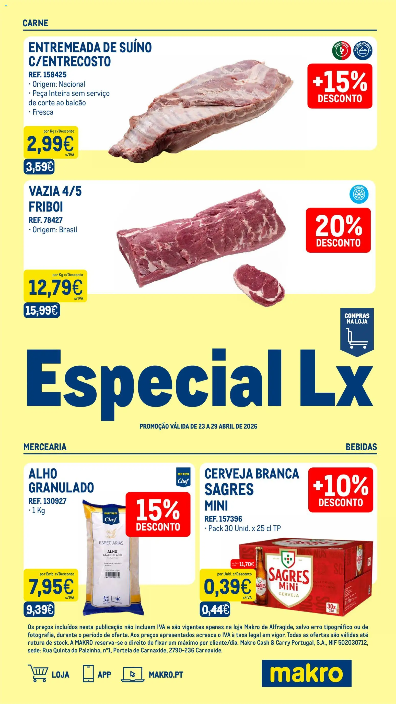 Makro Especial Lx Semana 17 - Exclusivo Loja Alfragide │ válido de 23.04.2026 | Página: 1 | Produtos: Cerveja, Carne