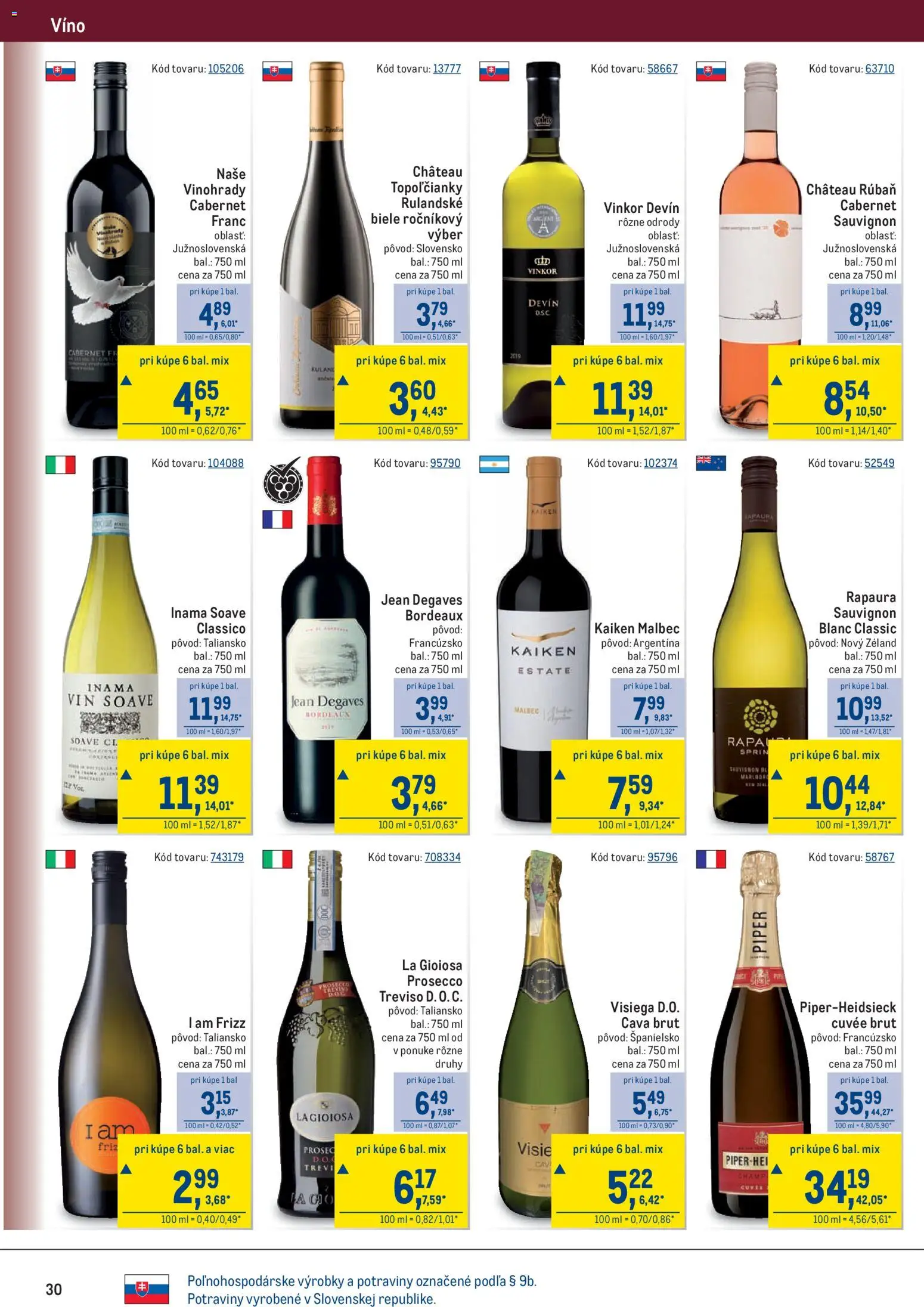 Nové Metro akcie – leták je platný od 02.01.2026 | Strana: 30 | Produkty: Víno, Prosecco