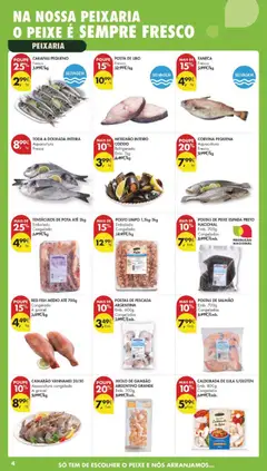 Pré-visualização POSTAS DE PEIXE ESPADA PRETO, NACIONAL Emb. 700g Congeladas válido de 17.03.2026 | Página: 4 | Produtos: Dourada, Pescada, Polvo, Peixe