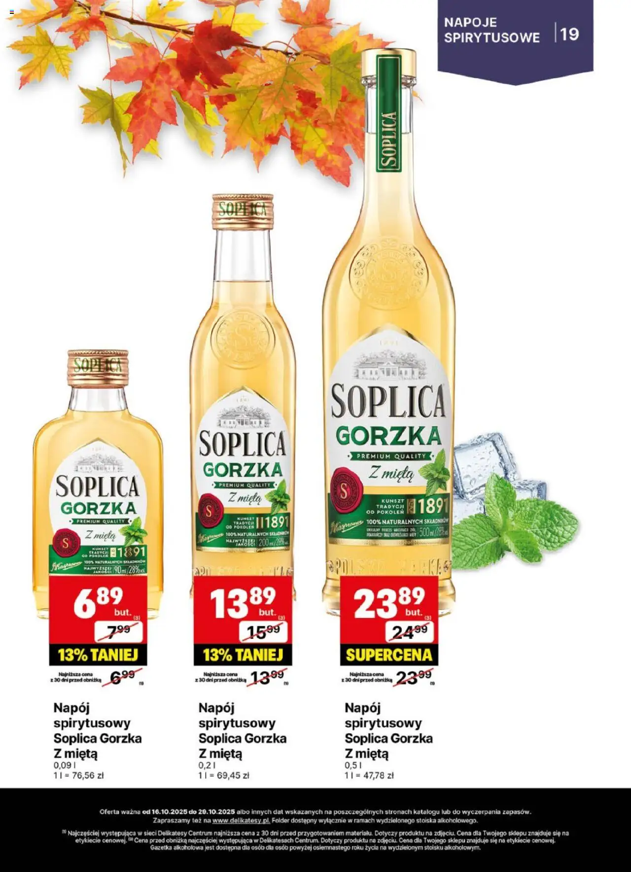 Delikatesy Centrum Gazetka - DeliBarek od 16.10.2025 | Strona: 19 | Produkty: Napoje, Delikatesy, Mięta
