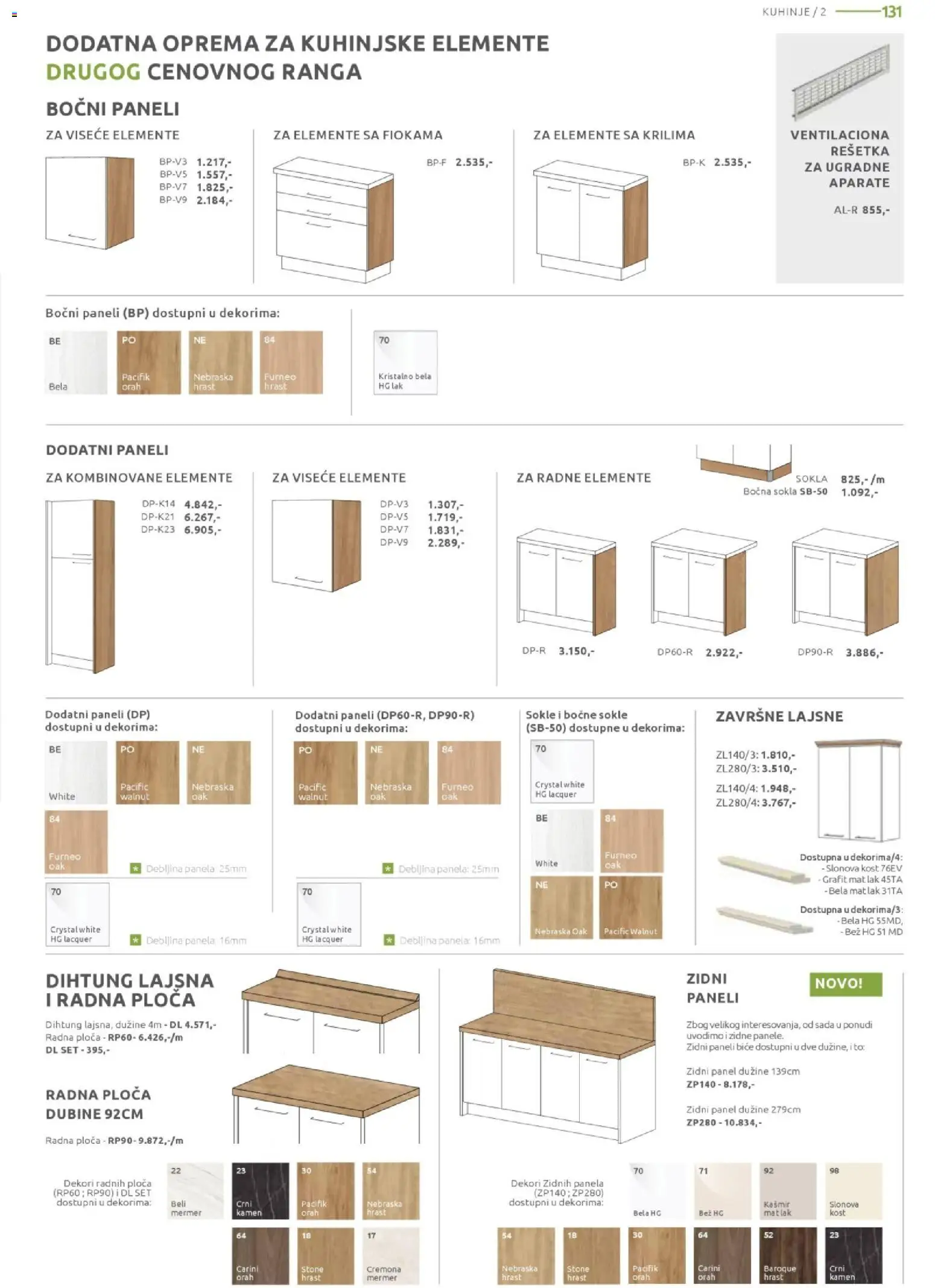 Jela katalog - važi od 09.03.2026 | Strana: 131 | Proizvode: Rešetka, Radna ploča, Orah