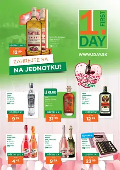 1day leták platný od 12.02.2026 | Strana: 1 | Produkty: Jägermeister, Prosecco, Vodka