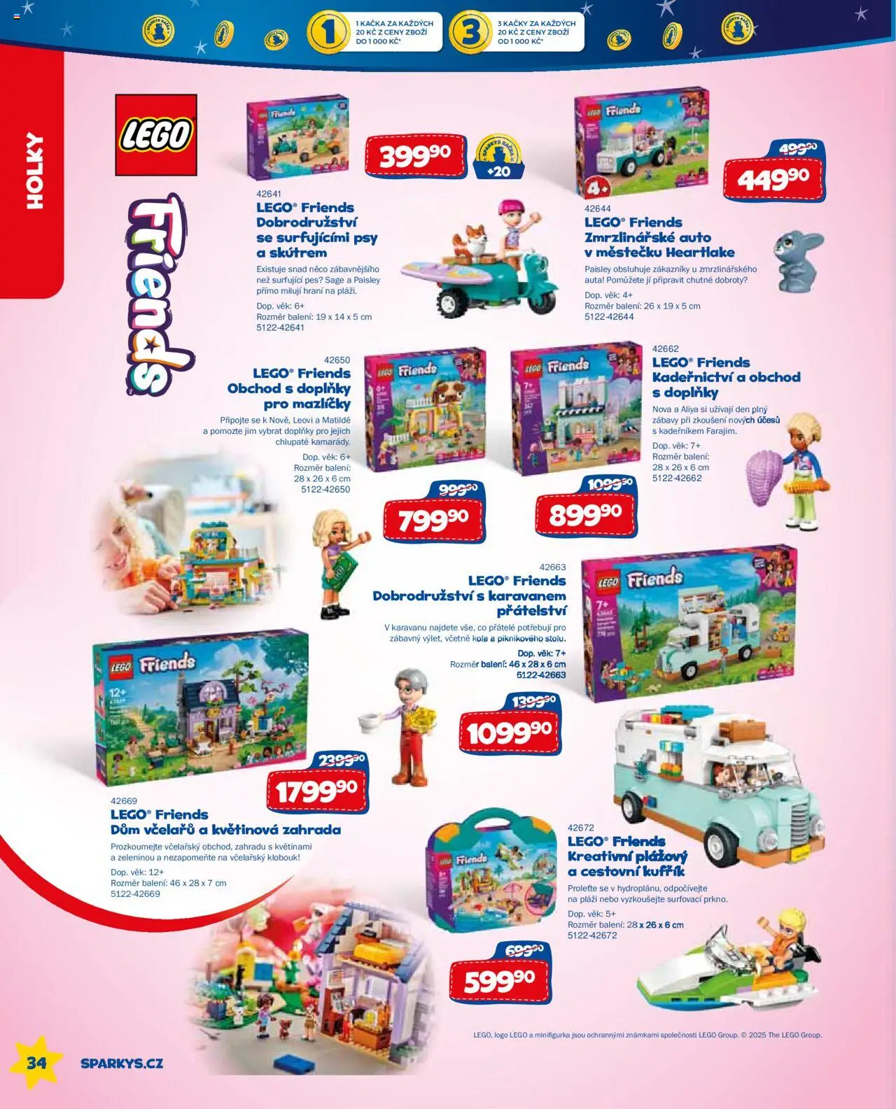 Sparkys katalog léto 2025 od 01.01.2025 | Strana: 34 | Produkty: LEGO, Lego Friends, Kola, Pes