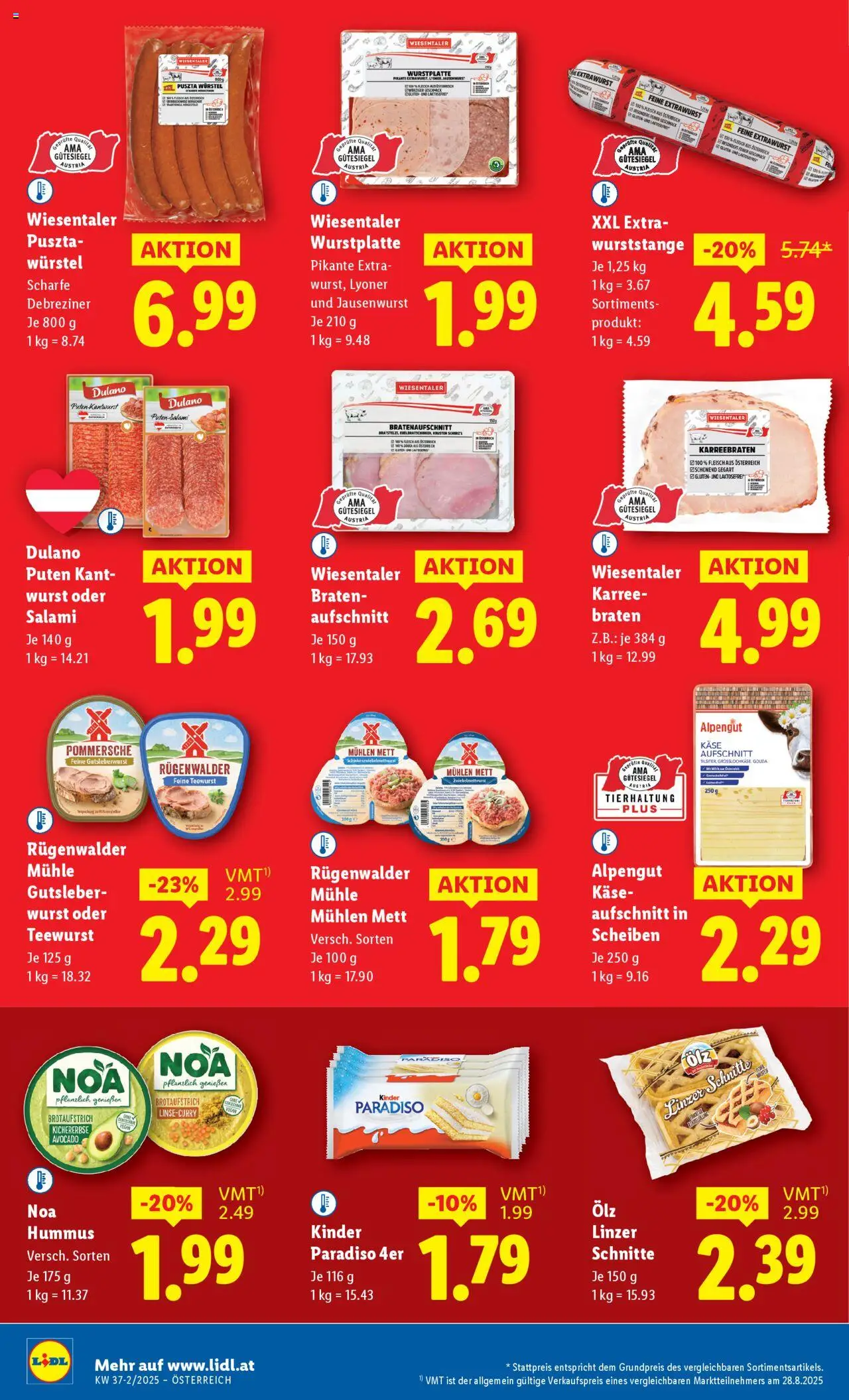Lidl Flugblatt - Oberpullendorf, Güssing, Oberwart gültig ab 11.09.2025 | Seite: 10 | Produkte: Wurst, Mühle, Käse, Salami