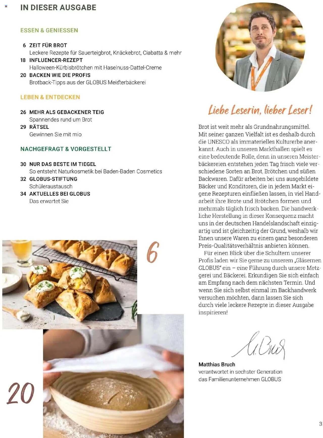 Globus Mio Magazin – gültig ab 01.10.2025 | Seite: 3 | Produkte: Brot