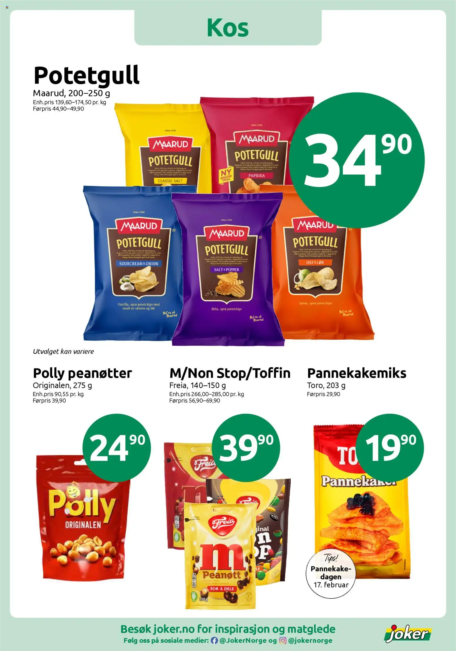 {H1} | Side: 11 | Produkter: Rømme, Paprika, Potetgull, Peanøtter