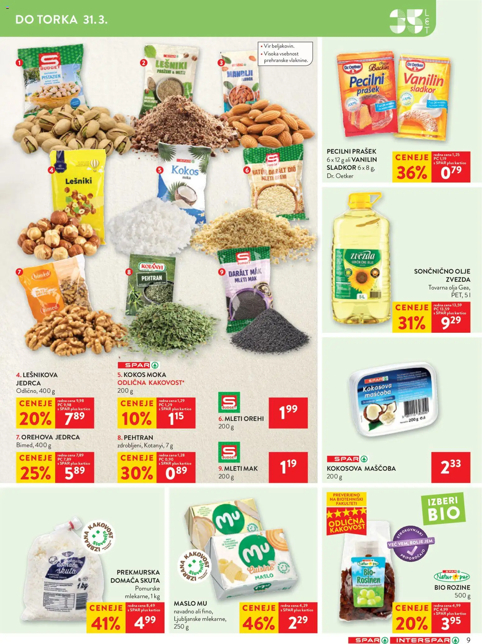Novi Spar katalog ponudbe – veljaven od 25.03.2026 | Stran: 11 | Izdelki: Prašek, Moka, Olje, Skuta