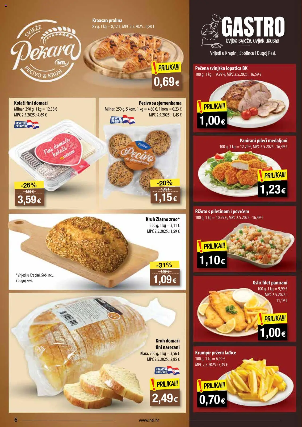 NTL katalog | vrijedi od 01.10.2025 | Stranica: 6 | Proizvodi: Rižoto, Krumpir, Kroasan, Pecivo
