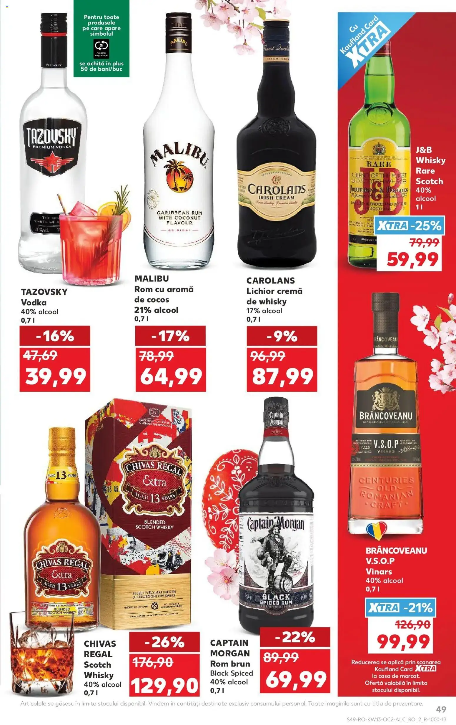 Noul catalog Kaufland – valabil de la 25.03.2026 | Pagină: 49 | Produse: Lichior, Cremă, Rom, Vodka