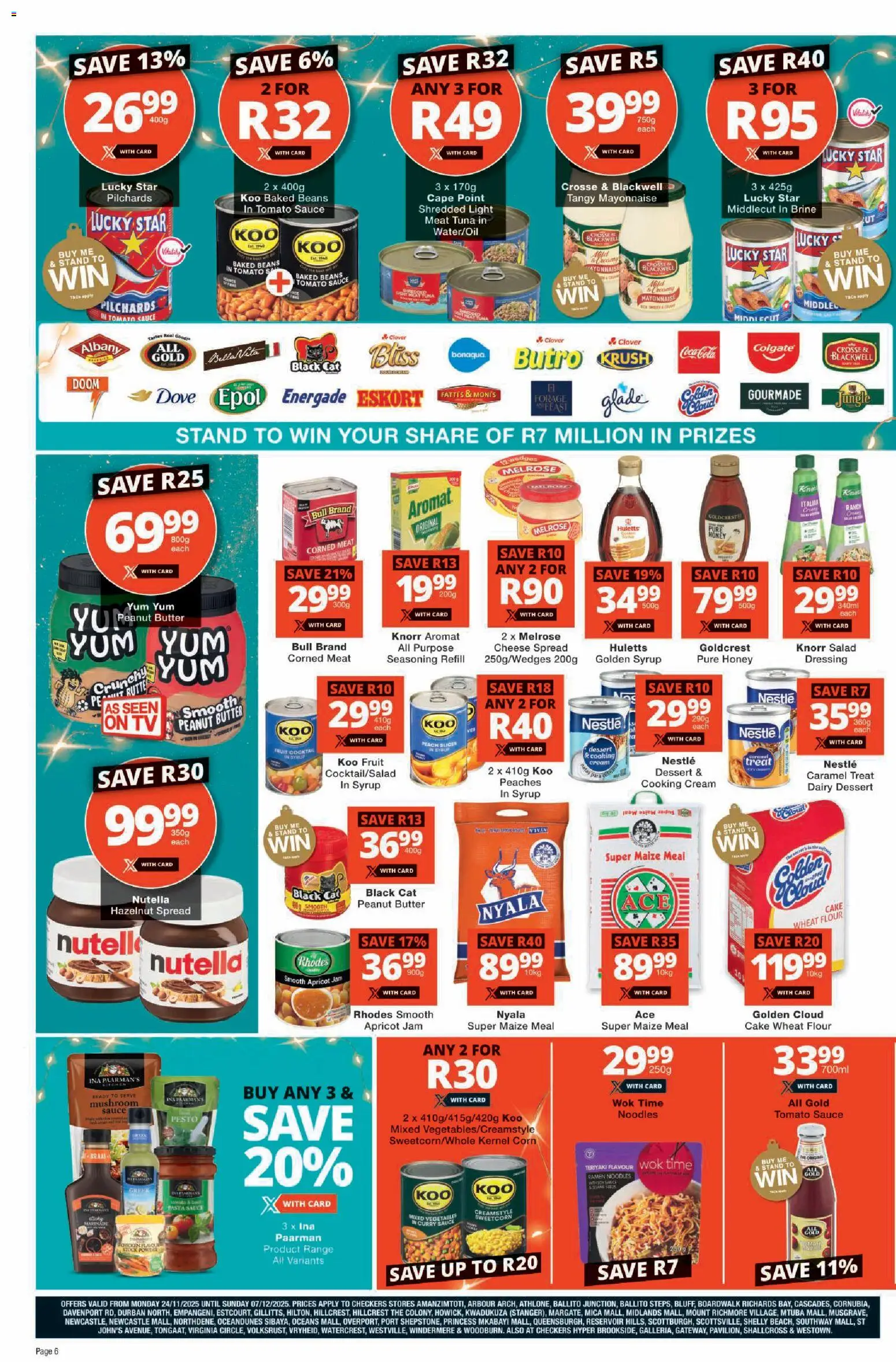 New Checkers catalogue – valid from 23.11.2025 | Page: 6 | Products: Beans, Jam, Tomato sauce, Salad