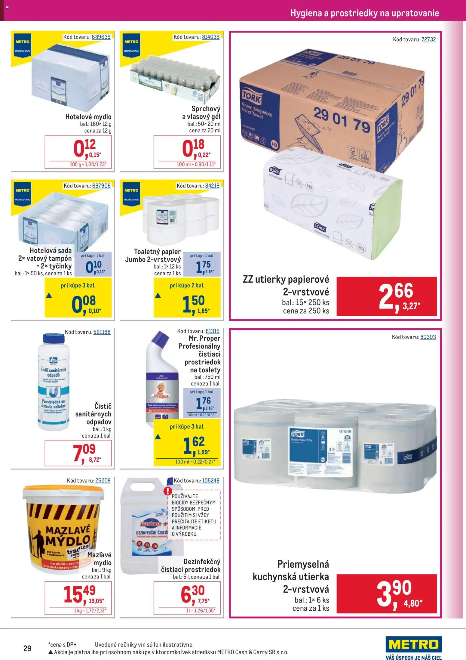 Nové Metro akcie – leták je platný od 25.03.2026 | Strana: 29 | Produkty: Toaletný papier, Mydlo, Čistiaci prostriedok
