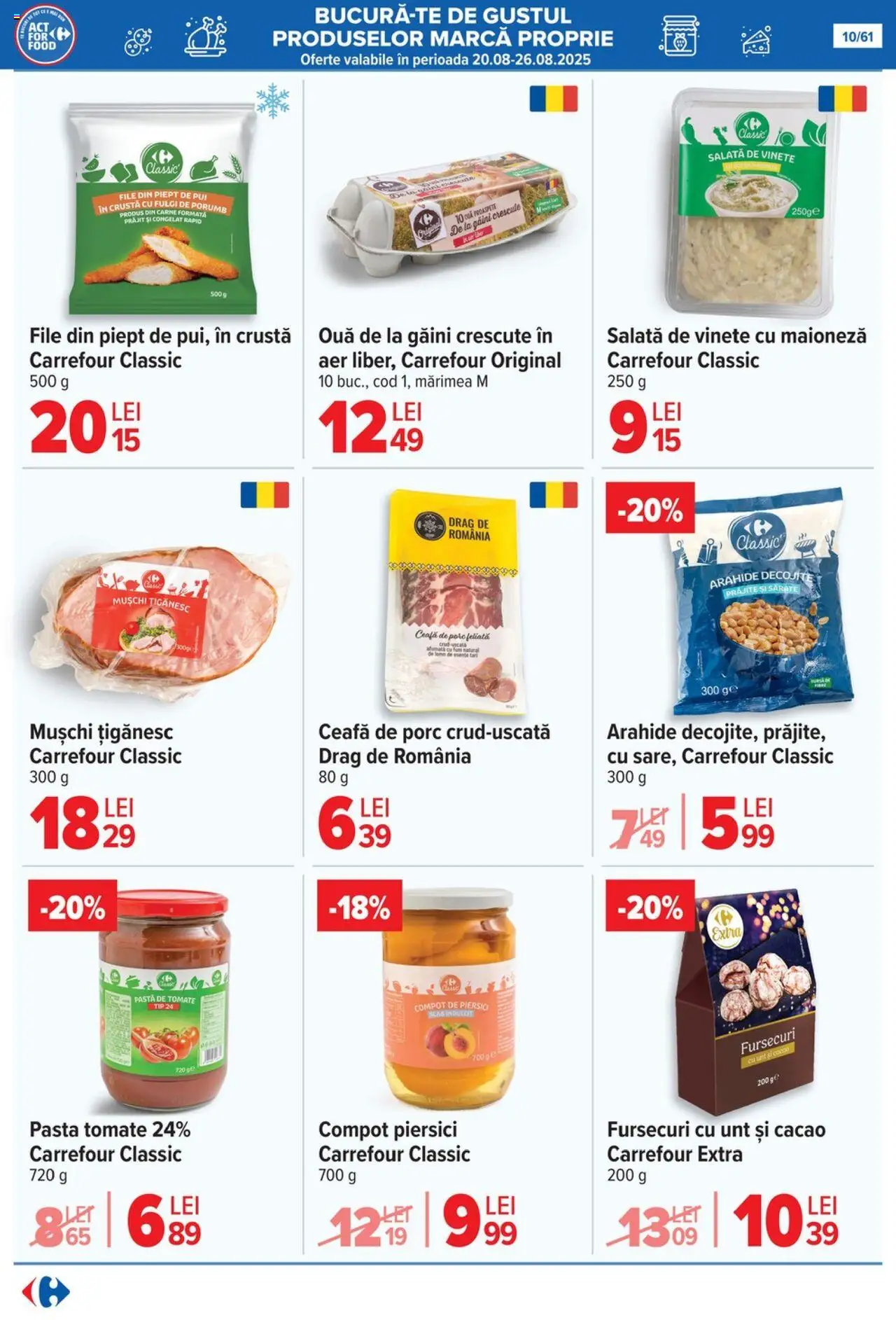 Catalog Carrefour – valabil de la 20.08.2025 | Pagină: 11 | Produse: Unt, Ouă, Cacao, Salată