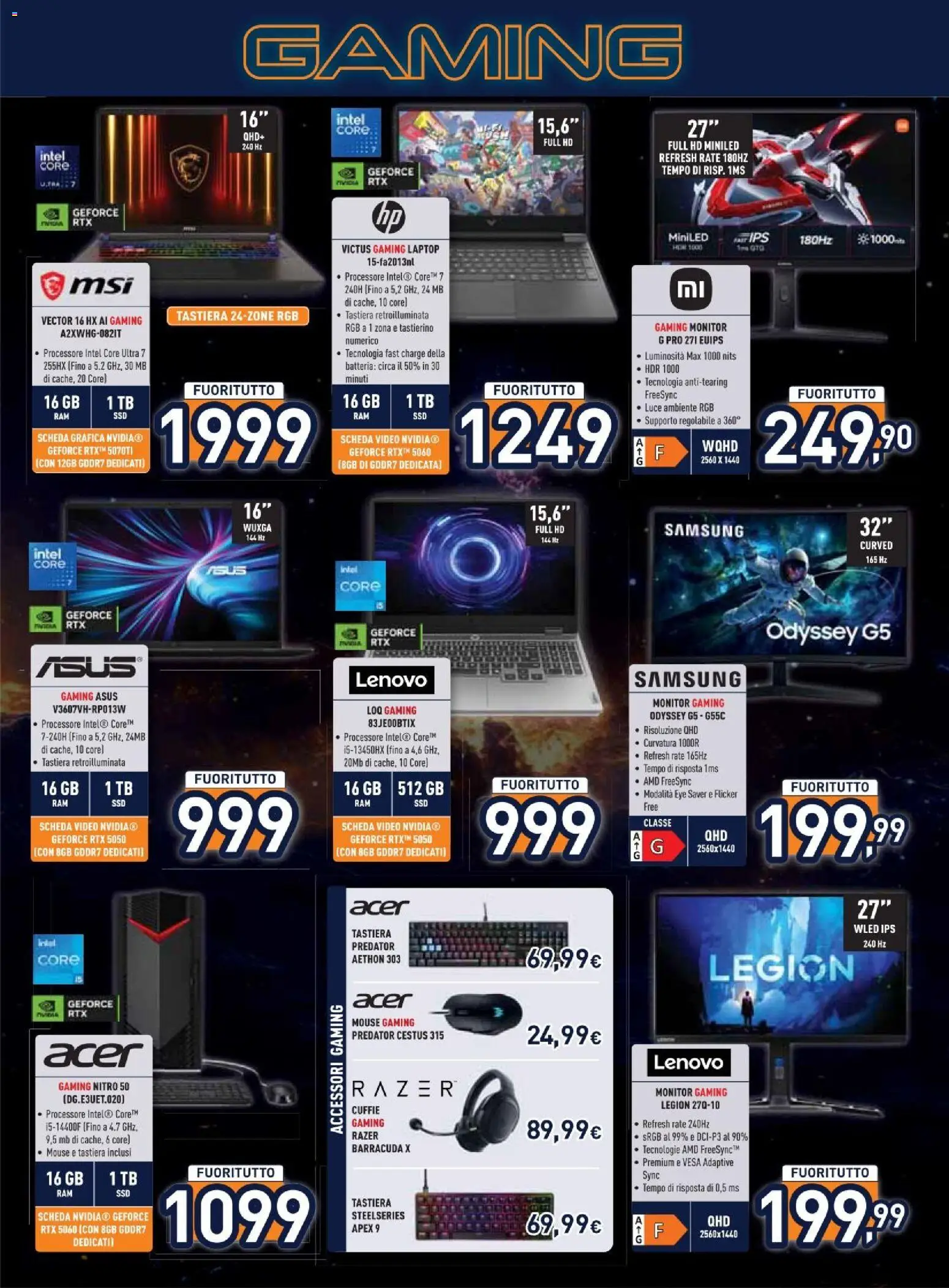 Volantino Unieuro del 29.12.2025 | Pagina: 14 | Prodotti: Monitor, Laptop, Batteria, Samsung