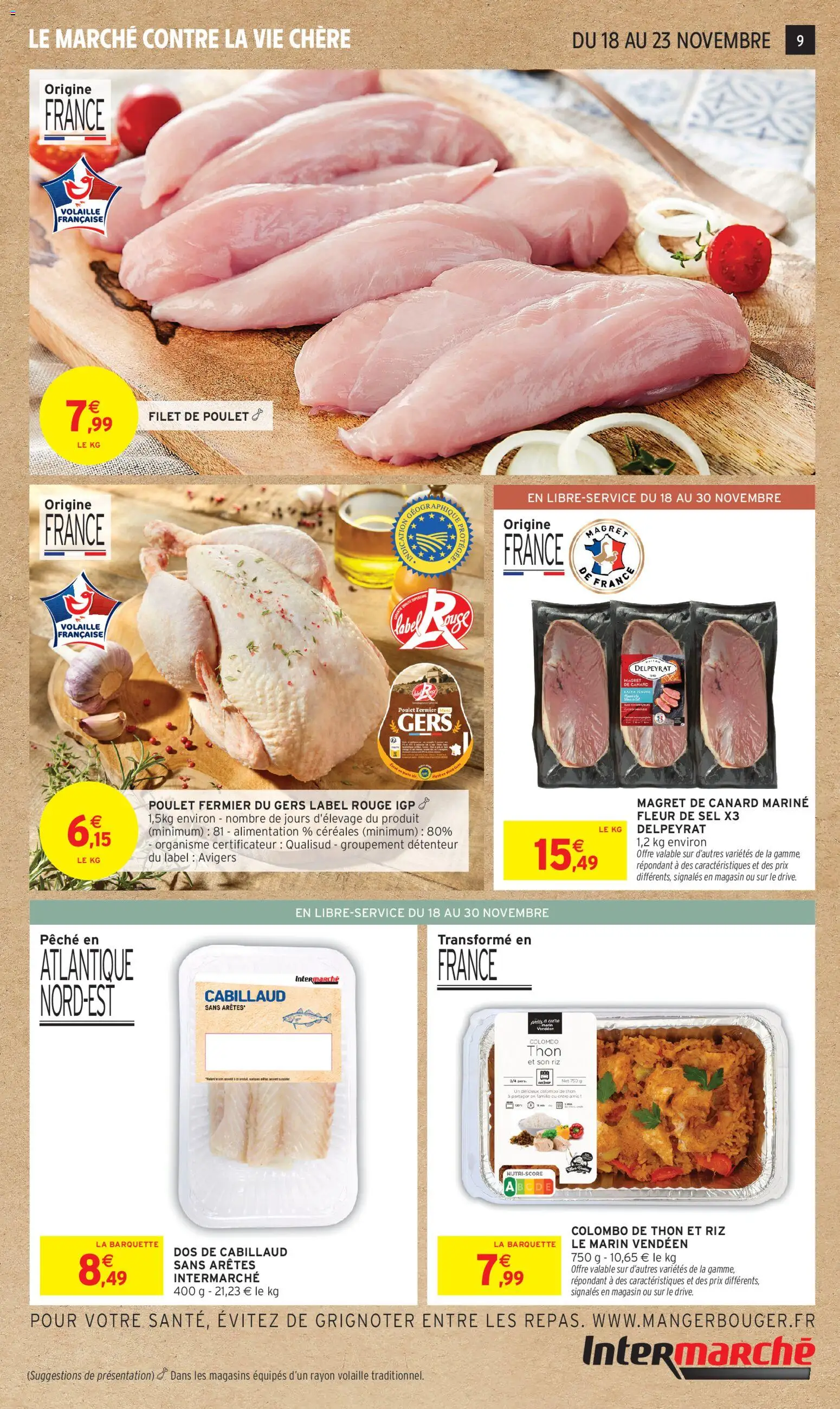 {H1} | Page: 9 | Produits: Pêche, Volaille, Thon, Dos de cabillaud