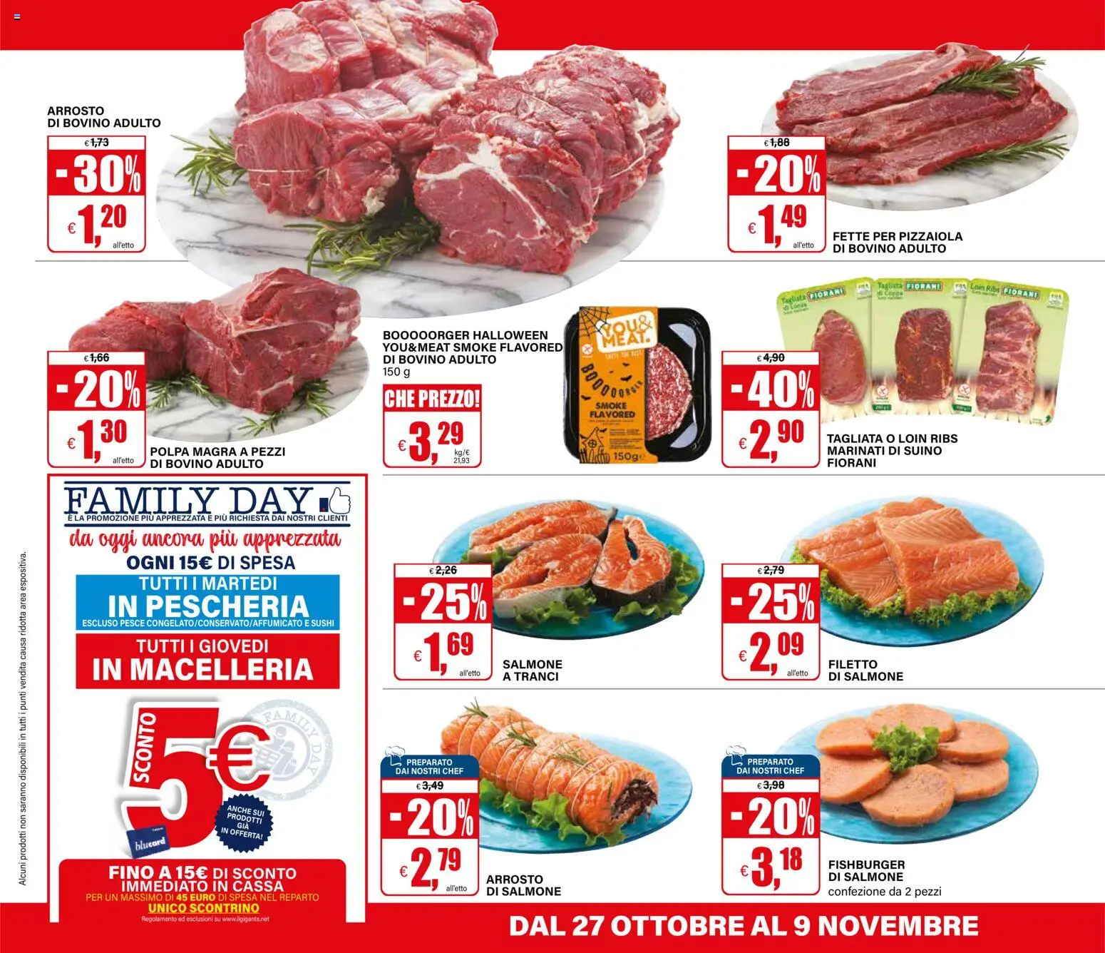 Volantino Il Gigante del 27.10.2025 | Pagina: 8 | Prodotti: Arrosto, Salmone, Suino, Sushi