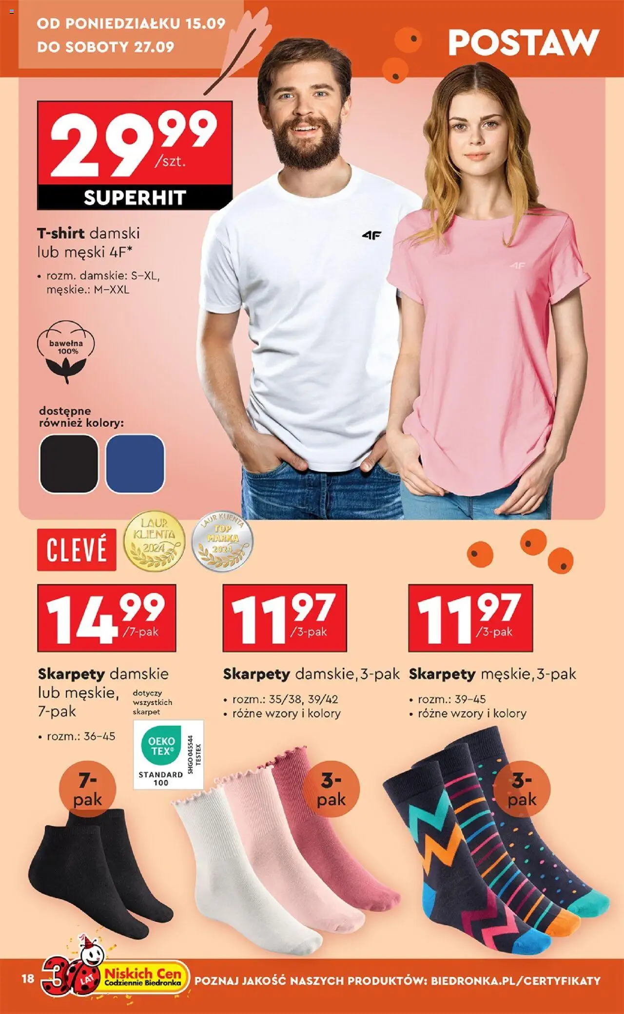 Biedronka gazetka - Hity i inspiracje od 15.09.2025 | Strona: 20 | Produkty: Skarpety, Skarpety damskie
