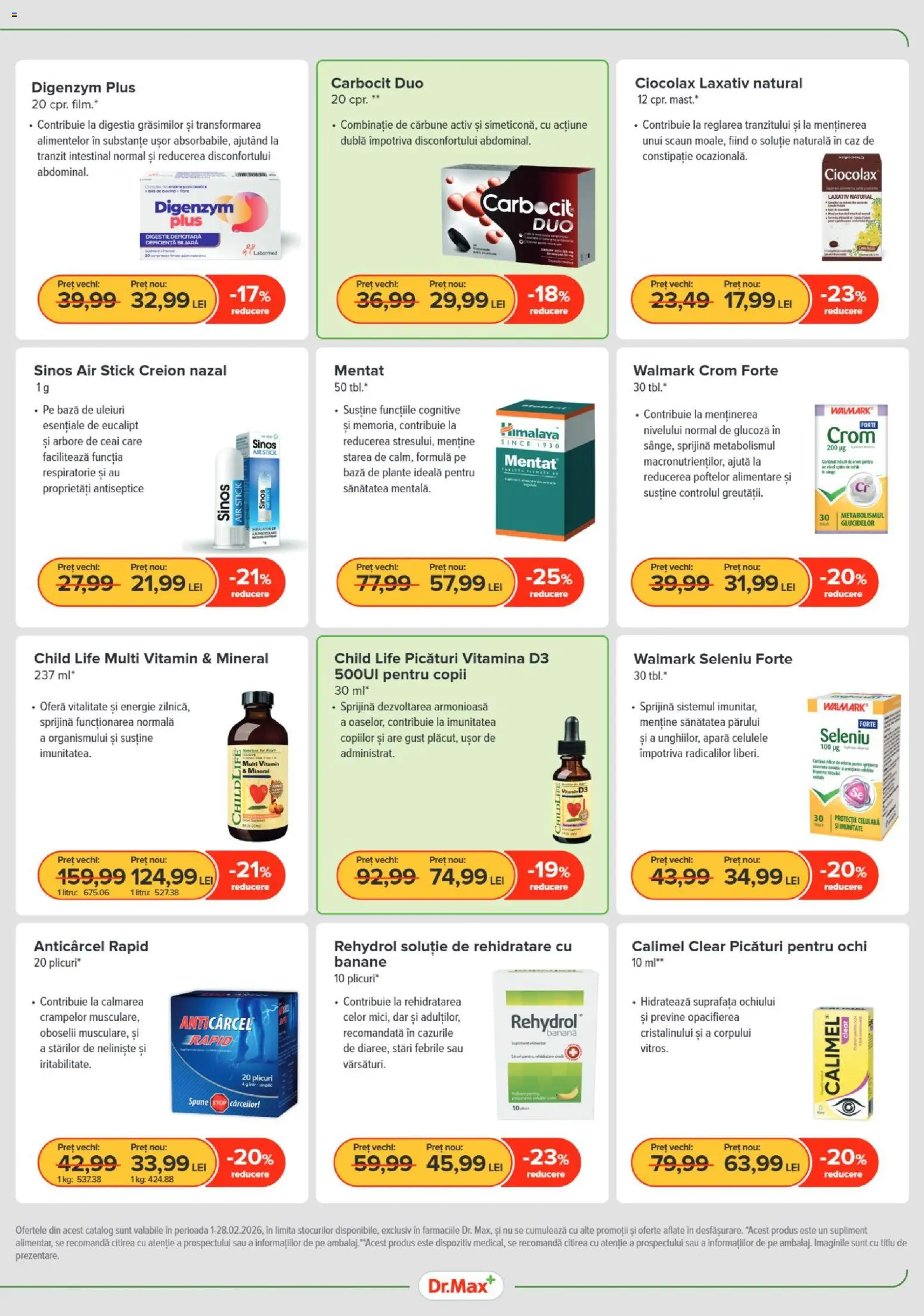 Noul catalog Dr.Max – valabil de la 01.02.2026 | Pagină: 5 | Produse: Şerit ödül, Scaun, Banane, Ceai