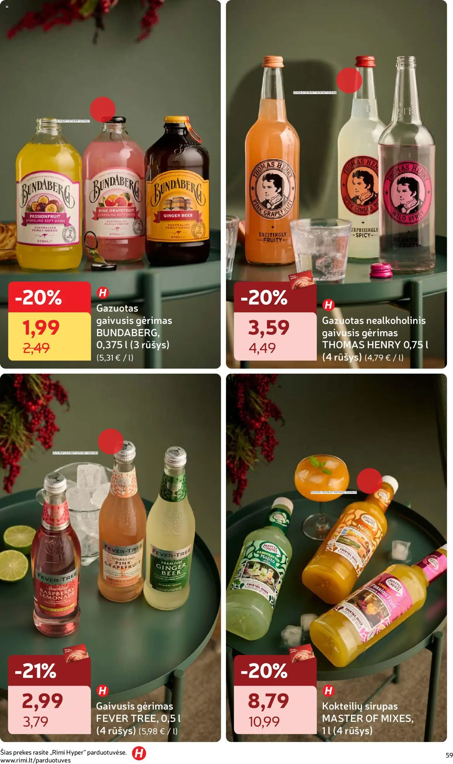 Rimi akcijos nuo 02.12.2025 | Puslapis: 59 | Prekių: Gaivusis gėrimas