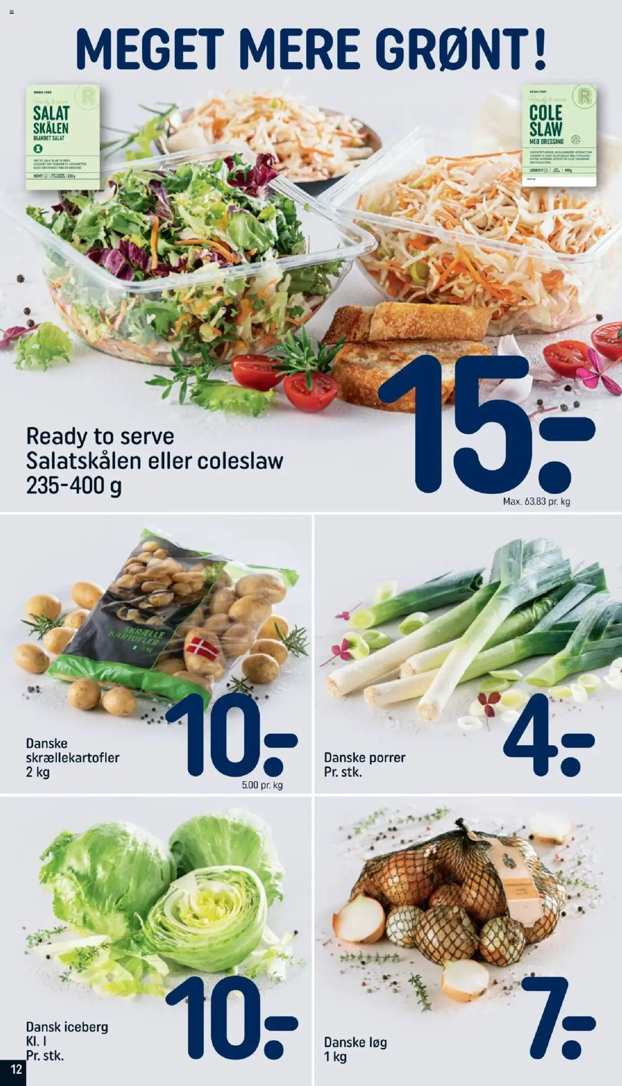 Rema 1000 Tilbudsavis gyldig fra 16.08.2025 | Side: 12 | Produkter: Løg, Porrer, Dressing, Søm