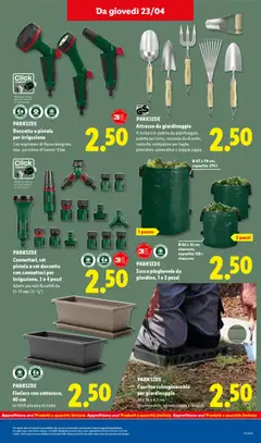 Anteprima del volantino Cuscino salvaginocchia per giardinaggio, 39 x 20 x 4,3 cm. Impermeabile, termoisolante e lavabile valido a partire dal 23.04.2026 | Pagina: 27 | Prodotti: Paletta, Fioriera, Zappa, Cuscino