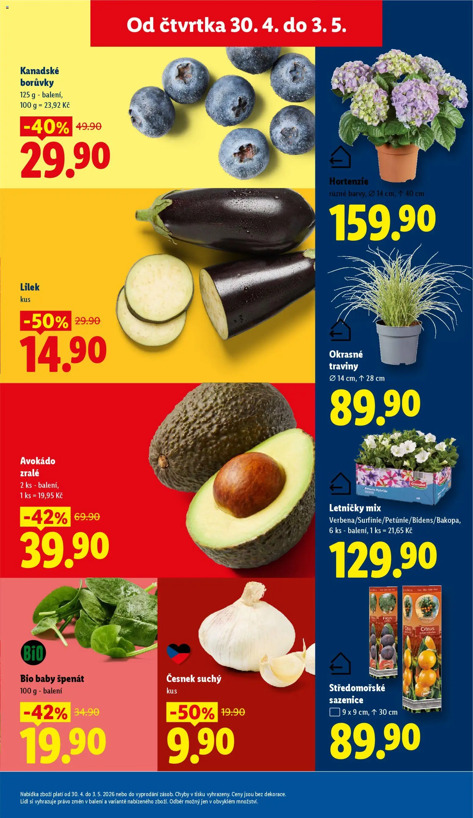 Lidl leták od 30.04.2026 | Strana: 11 | Produkty: Lilek, Borůvky, Špenát, Česnek