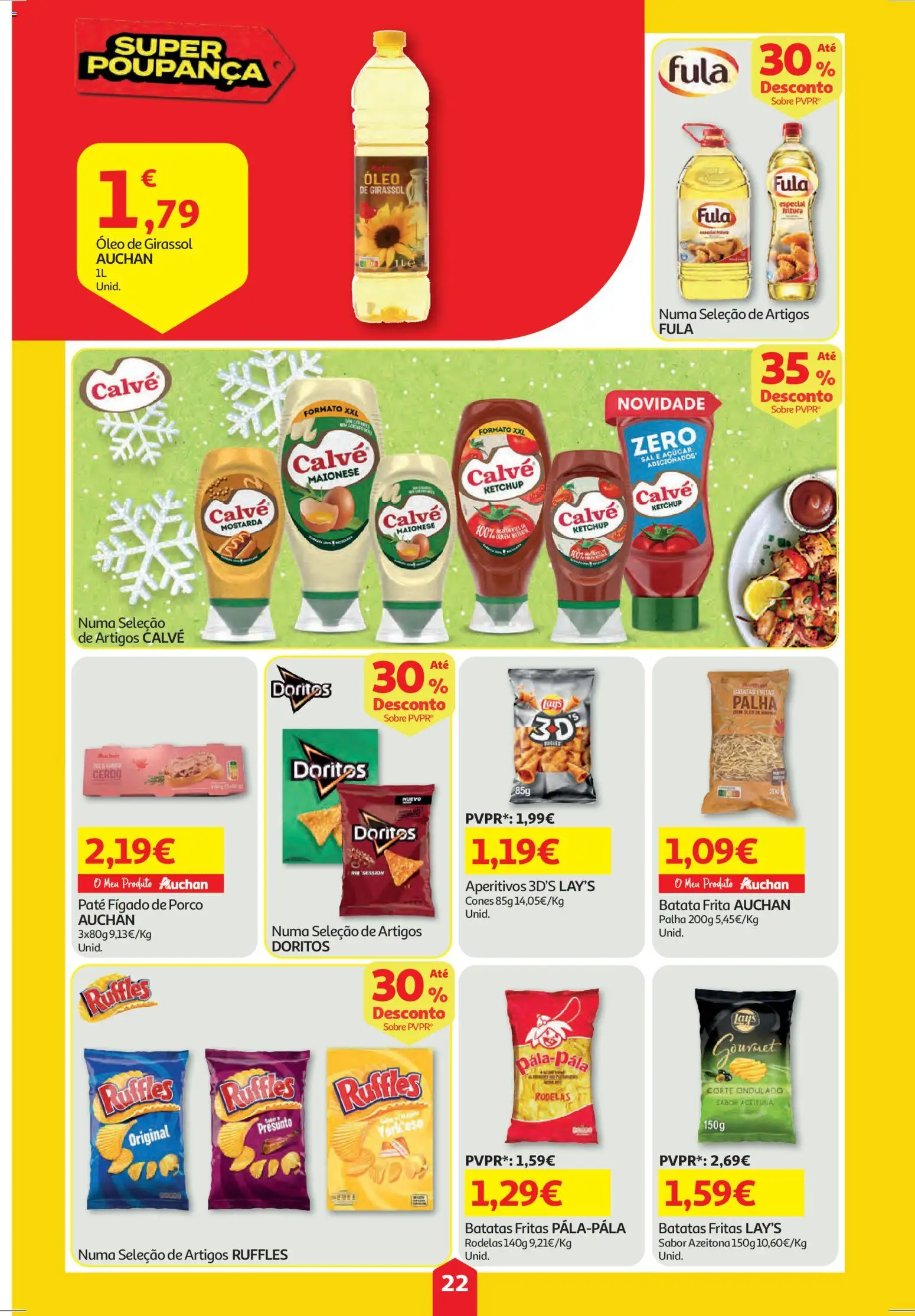 Auchan folheto │ válido de 11.12.2025 | Página: 22 | Produtos: Batata, Óleo, Ketchup, Batatas fritas