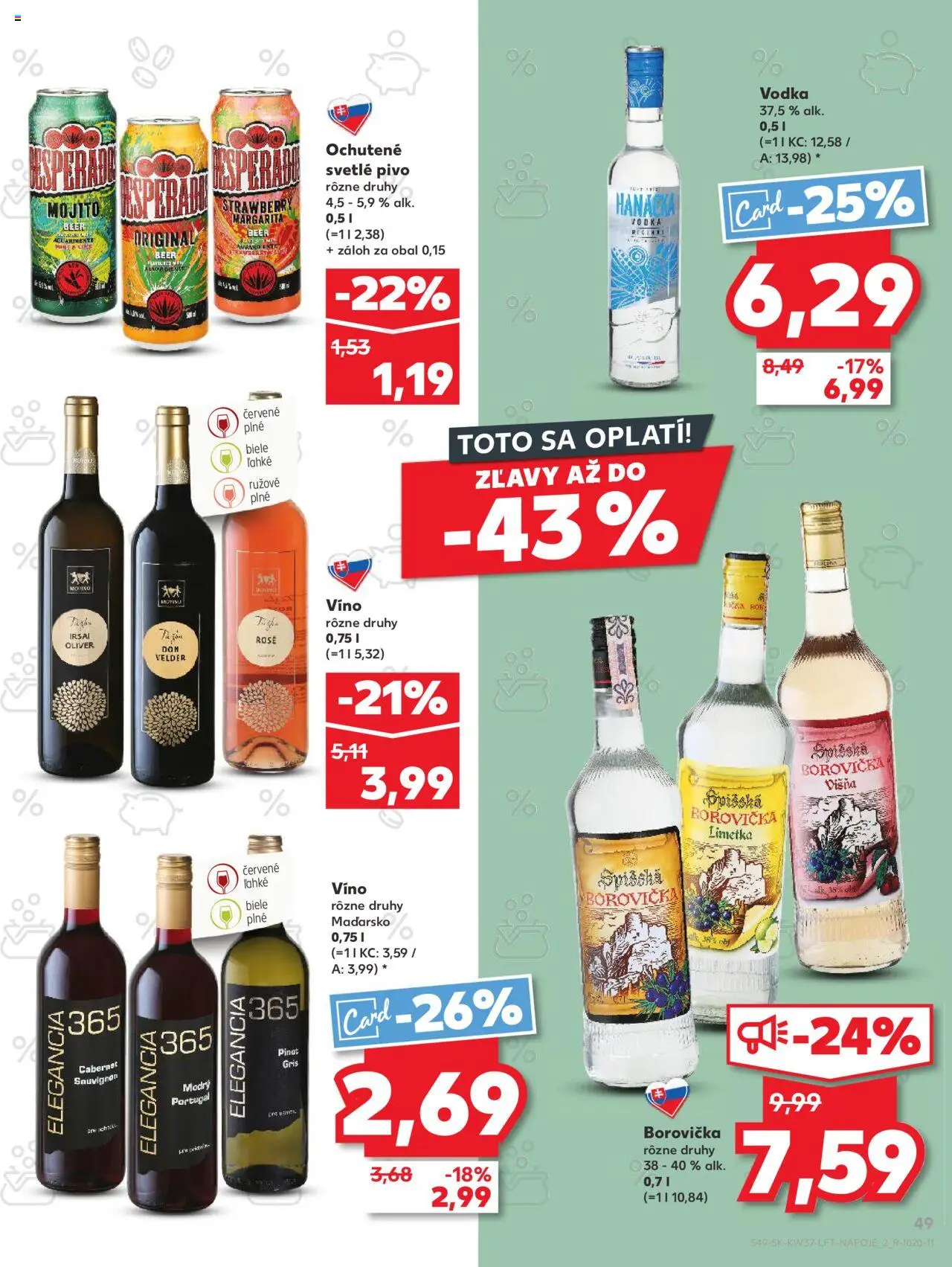 Nové Kaufland akcie – leták je platný od 11.09.2025 | Strana: 49 | Produkty: Limetka, Víno, Borovička, Vodka