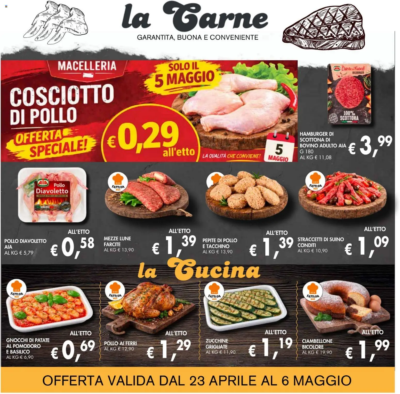 Volantino Coal del 23.04.2026 | Pagina: 5 | Prodotti: Bovino, Pollo, Gnocchi, Hamburger
