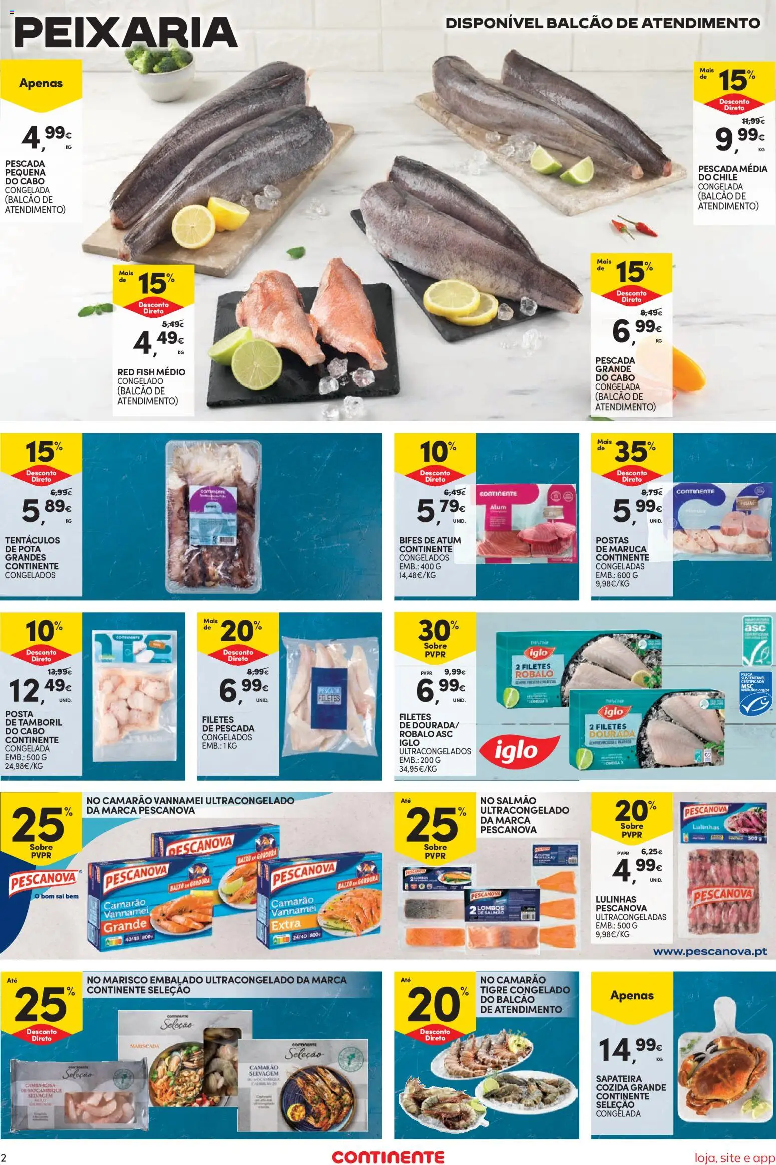 Continente Semanal Continente Bom Dia │ válido de 31.03.2026 | Página: 2 | Produtos: Cabo, Pescada, Tamboril, Sapateira
