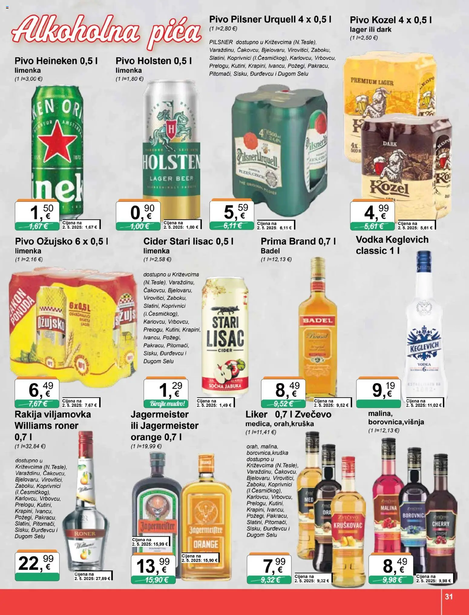 KTC katalog | vrijedi od 05.11.2025 | Stranica: 31 | Proizvodi: Kozel, Jägermeister, Heineken, Liker
