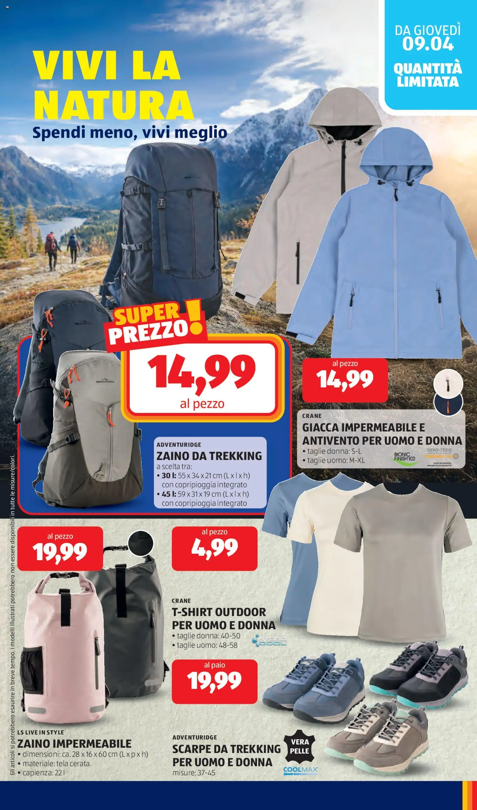 Volantino Aldi del 06.04.2026 | Pagina: 27 | Prodotti: Giacca, Zaino, T-shirt, Scarpe