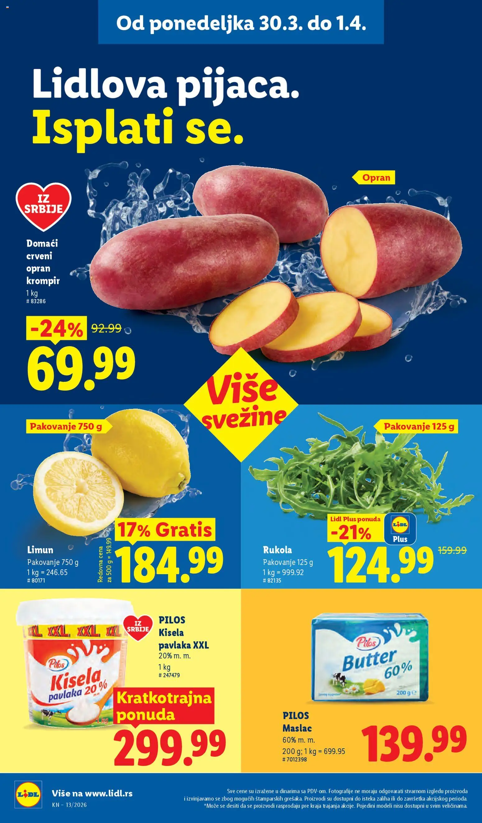 Lidl katalog - važi od 26.03.2026 | Strana: 78 | Proizvode: Maslac, Krompir, Pakovanje, Limun