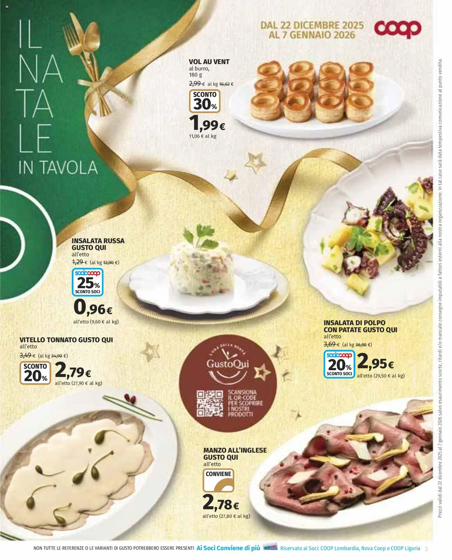 Volantino COOP del 22.12.2025 | Pagina: 3 | Prodotti: Insalata, Patate, Vitello, Insalata russa